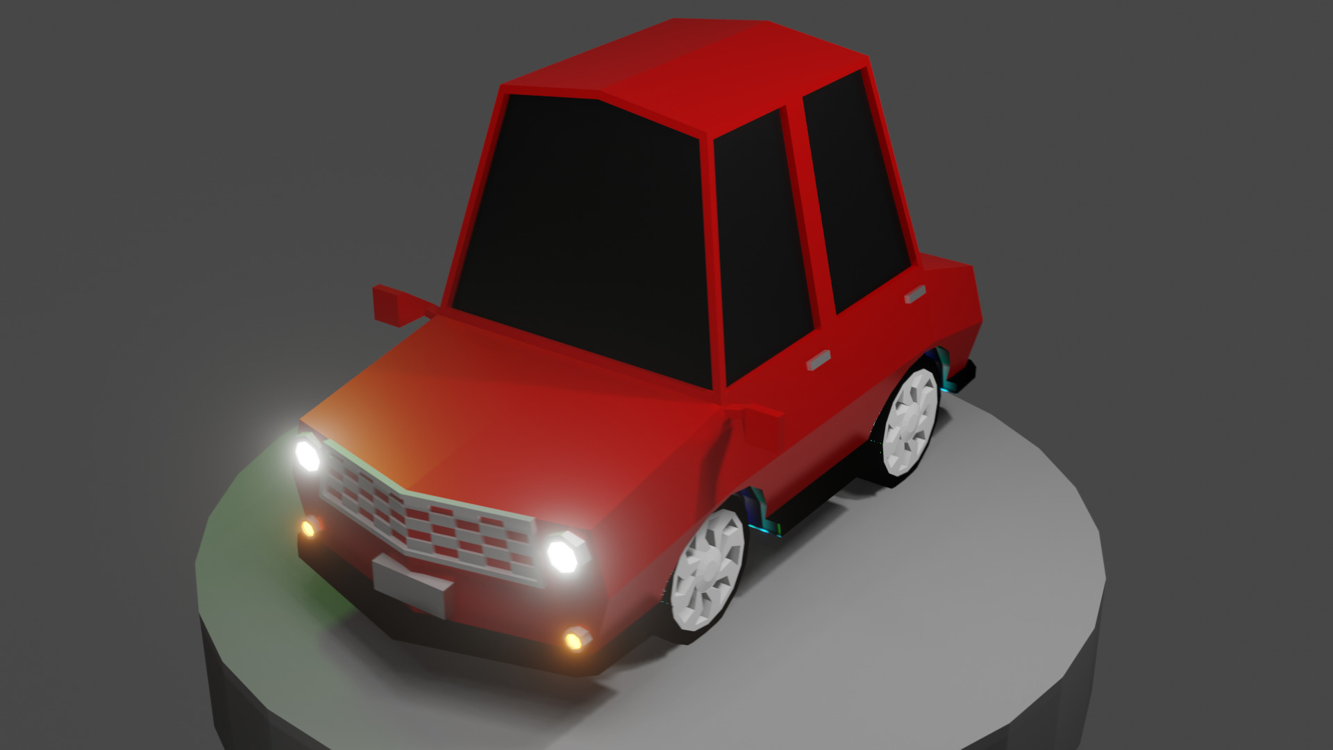 Cartoon Low Poly Car 02 - Low-poly 3D Low-poly 3D model_9