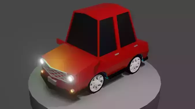 Cartoon Low Poly Car 02 - Low-poly 3D