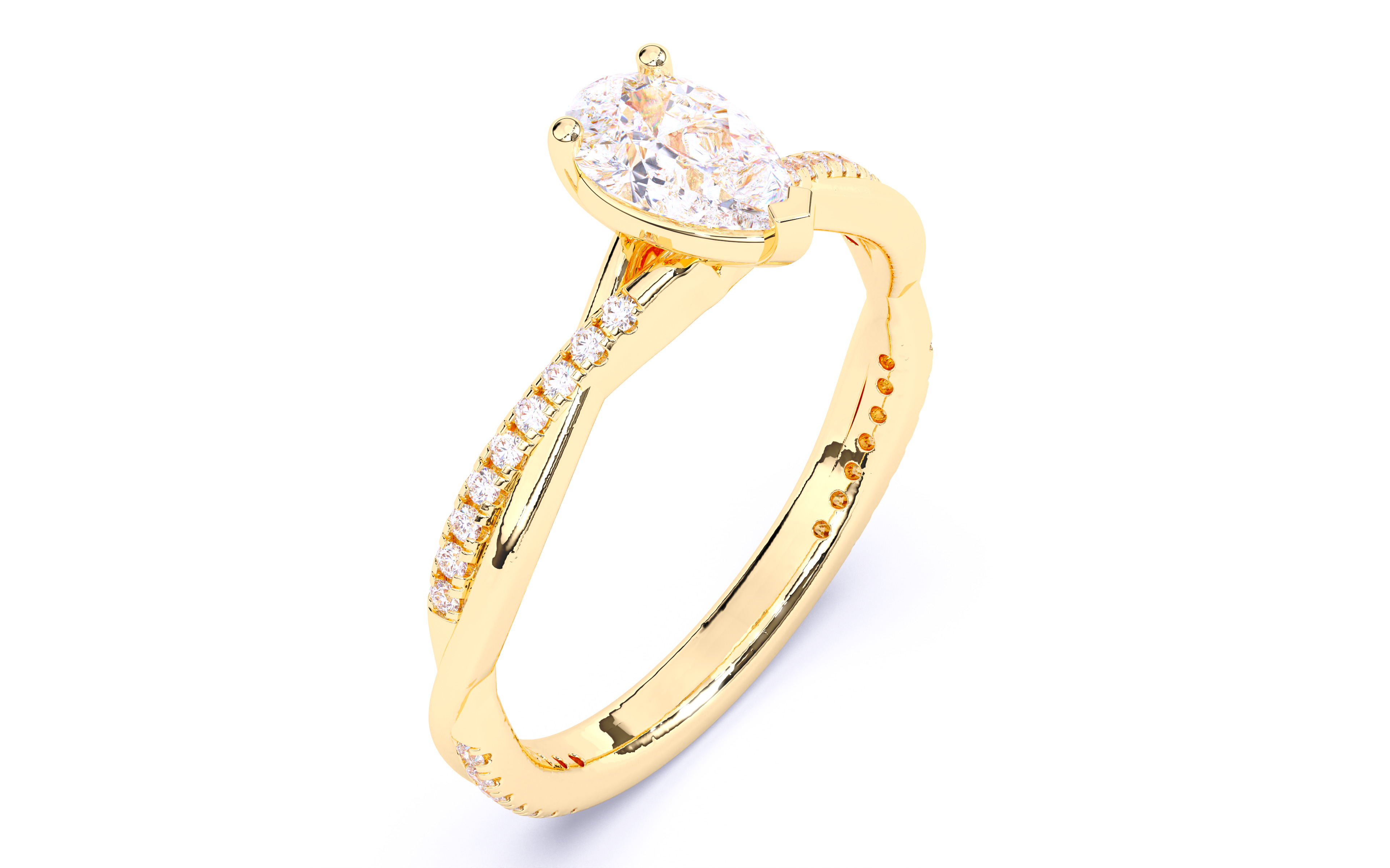 Solitaire Engagement ring 3dm stl renders details 3D print model_12