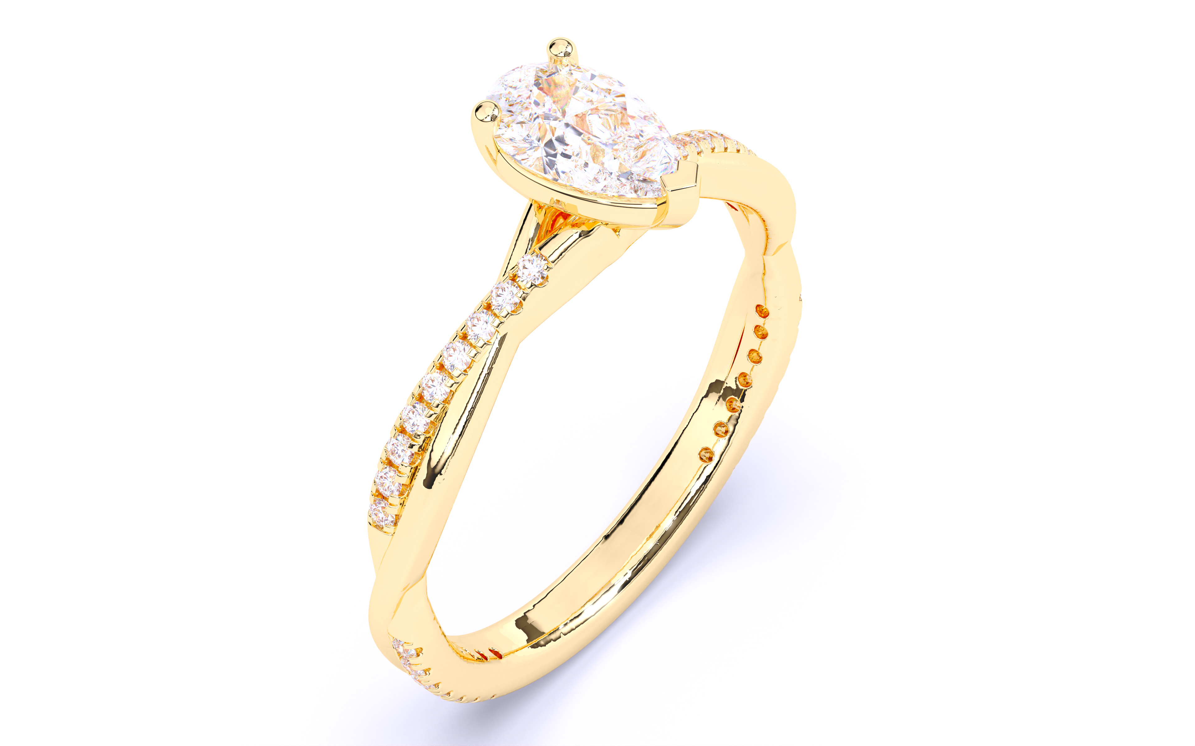 Solitaire Engagement ring 3dm stl renders details 3D print model_2