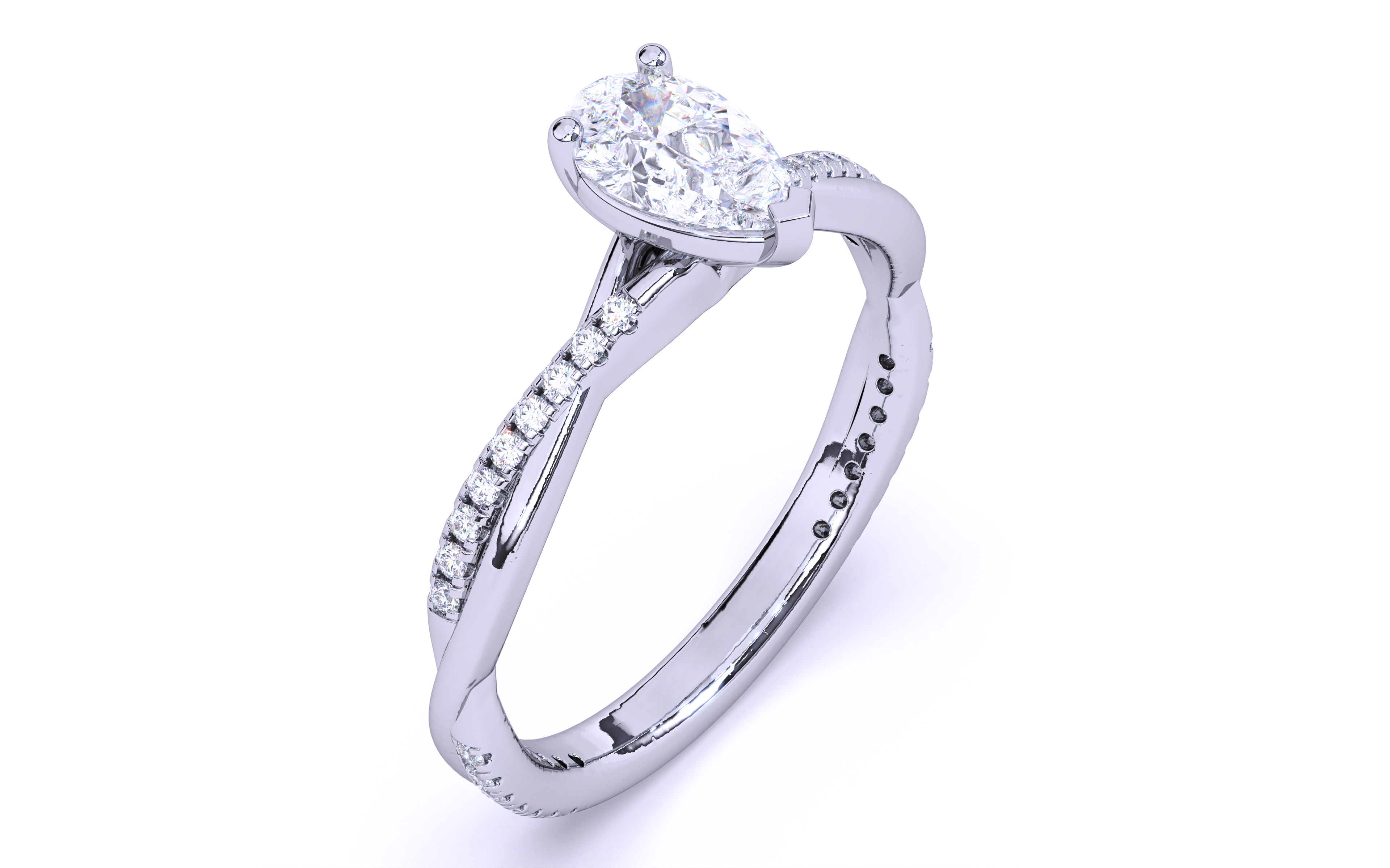 Solitaire Engagement ring 3dm stl renders details 3D print model_19