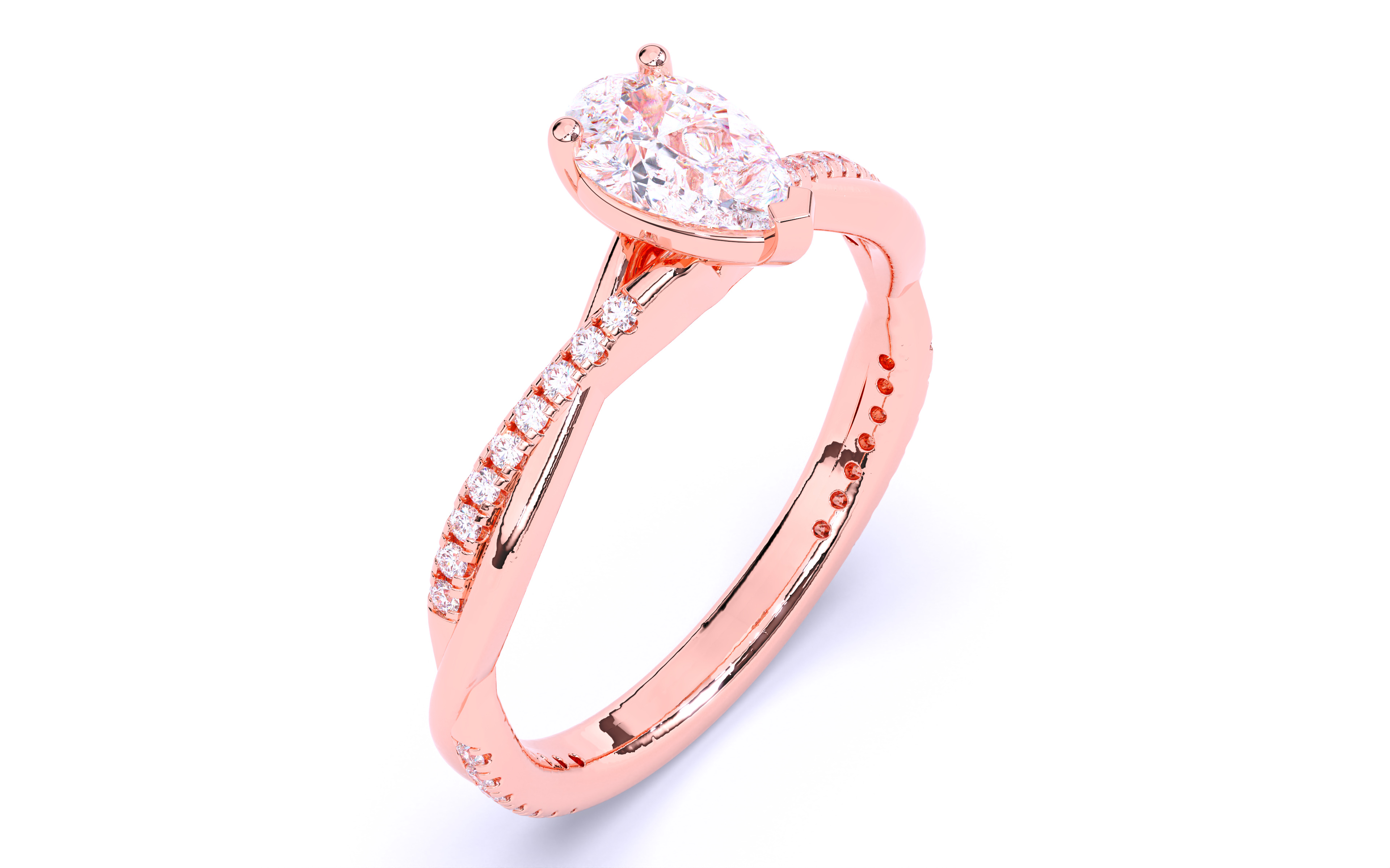 Solitaire Engagement ring 3dm stl renders details 3D print model_20