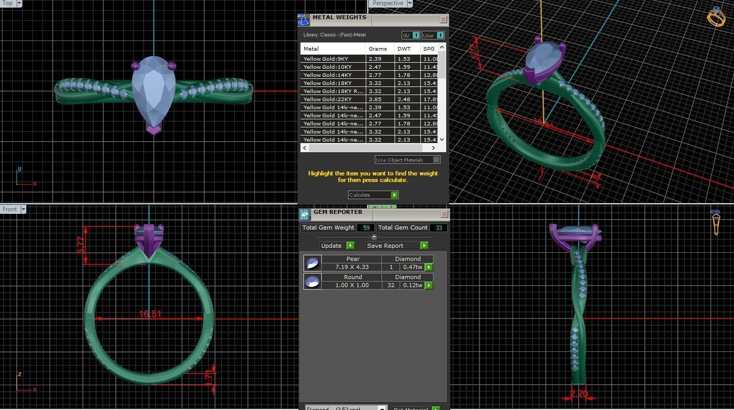 Solitaire Engagement ring 3dm stl renders details 3D print model_1