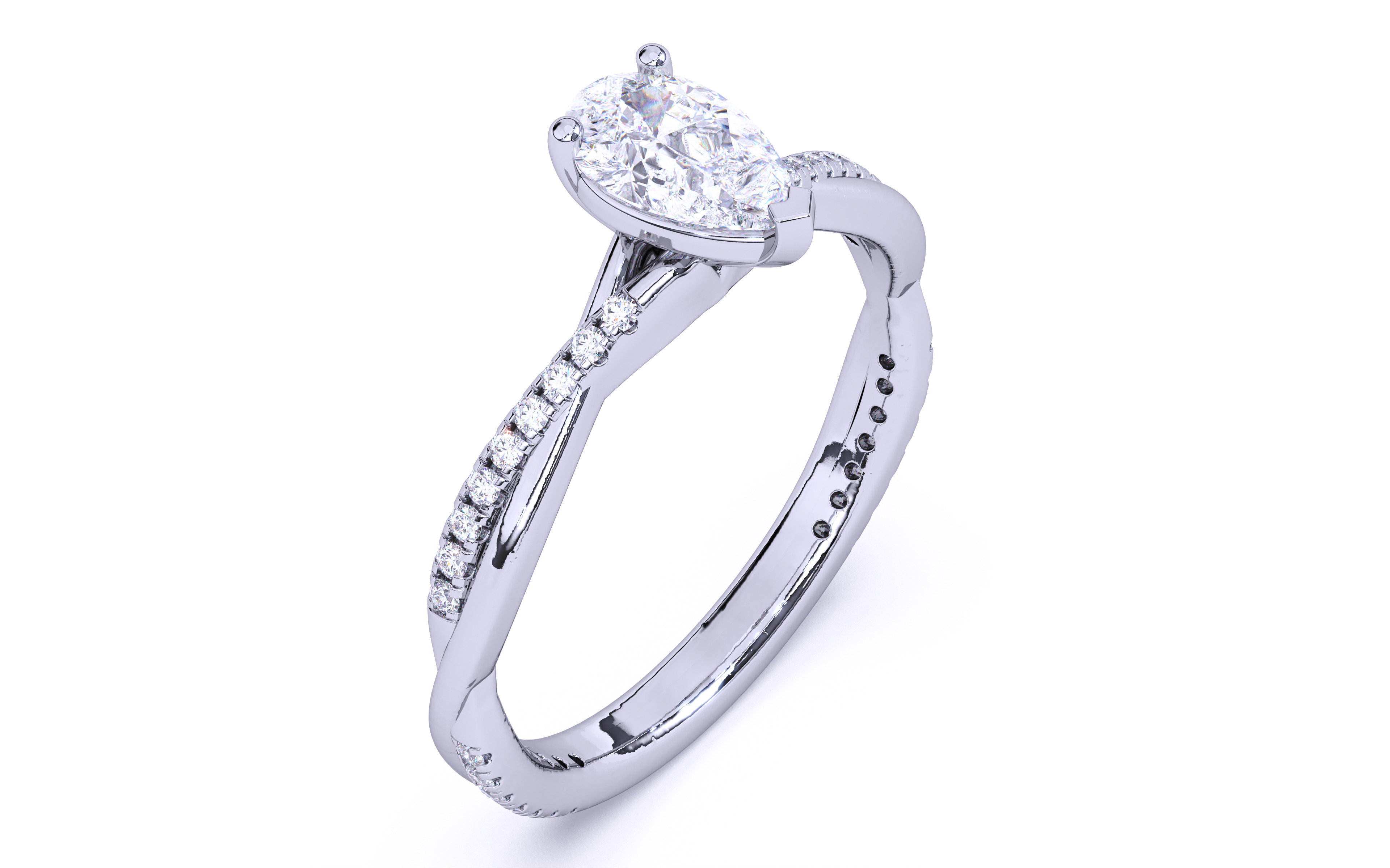 Solitaire Engagement ring 3dm stl renders details 3D print model_18