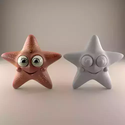 Fun Smiling Starfish Desk decor Paperweight STL 3D print model