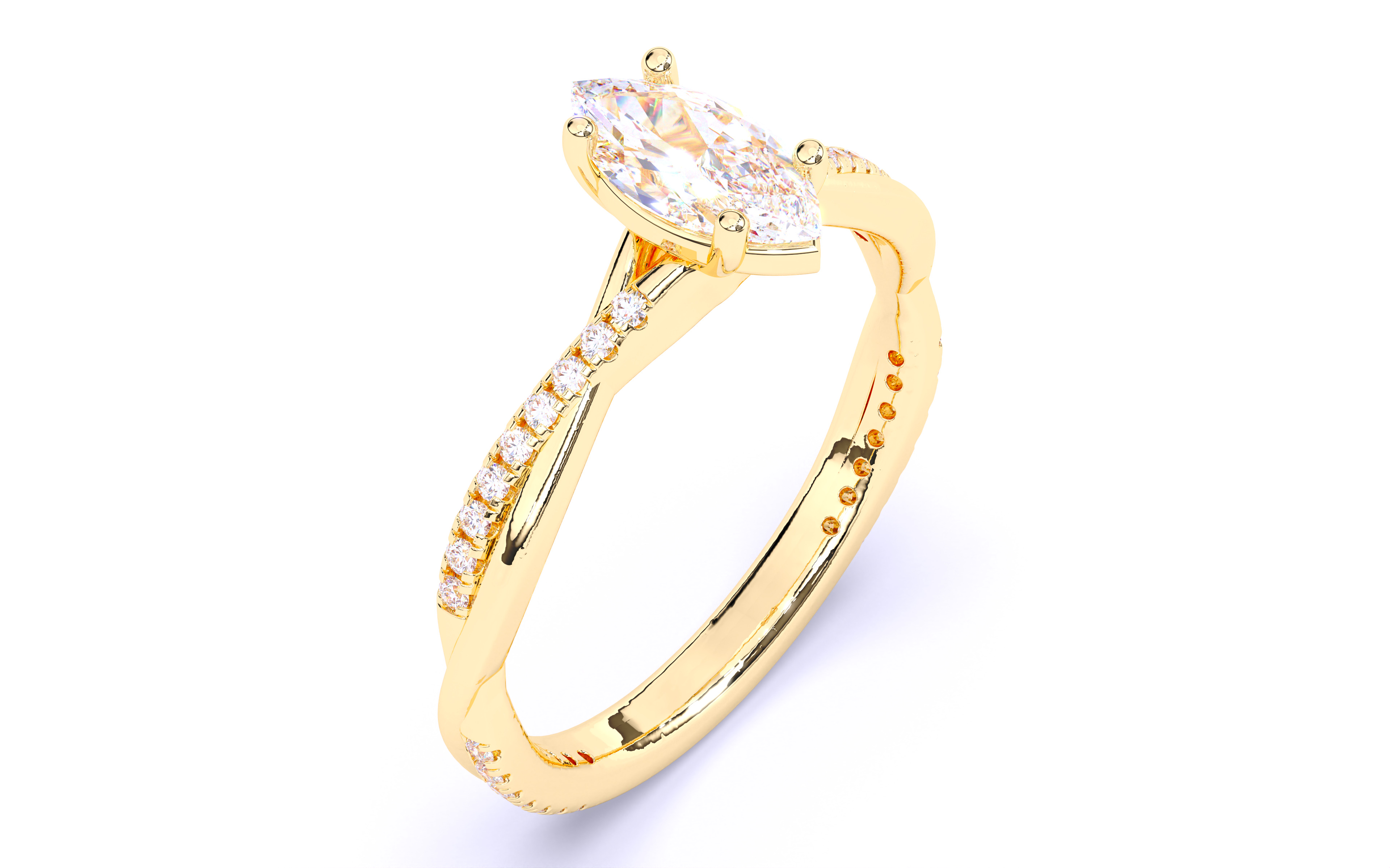 Solitaire Engagement ring 3dm stl renders details 3D print model_2