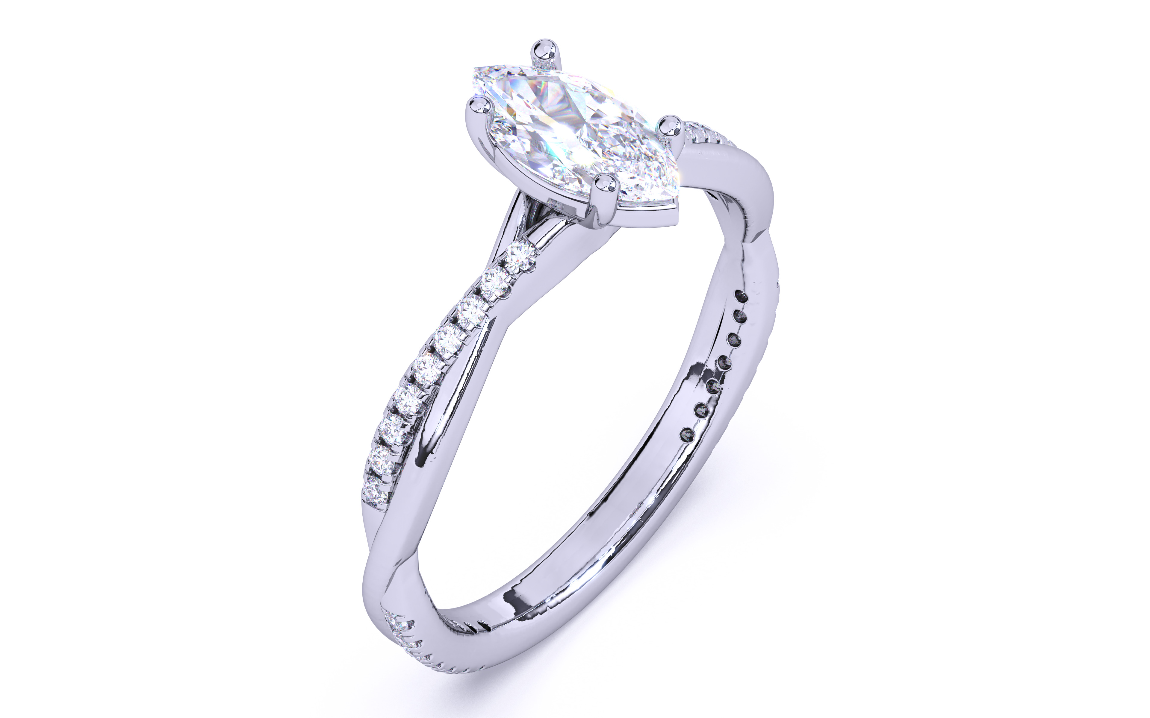 Solitaire Engagement ring 3dm stl renders details 3D print model_18