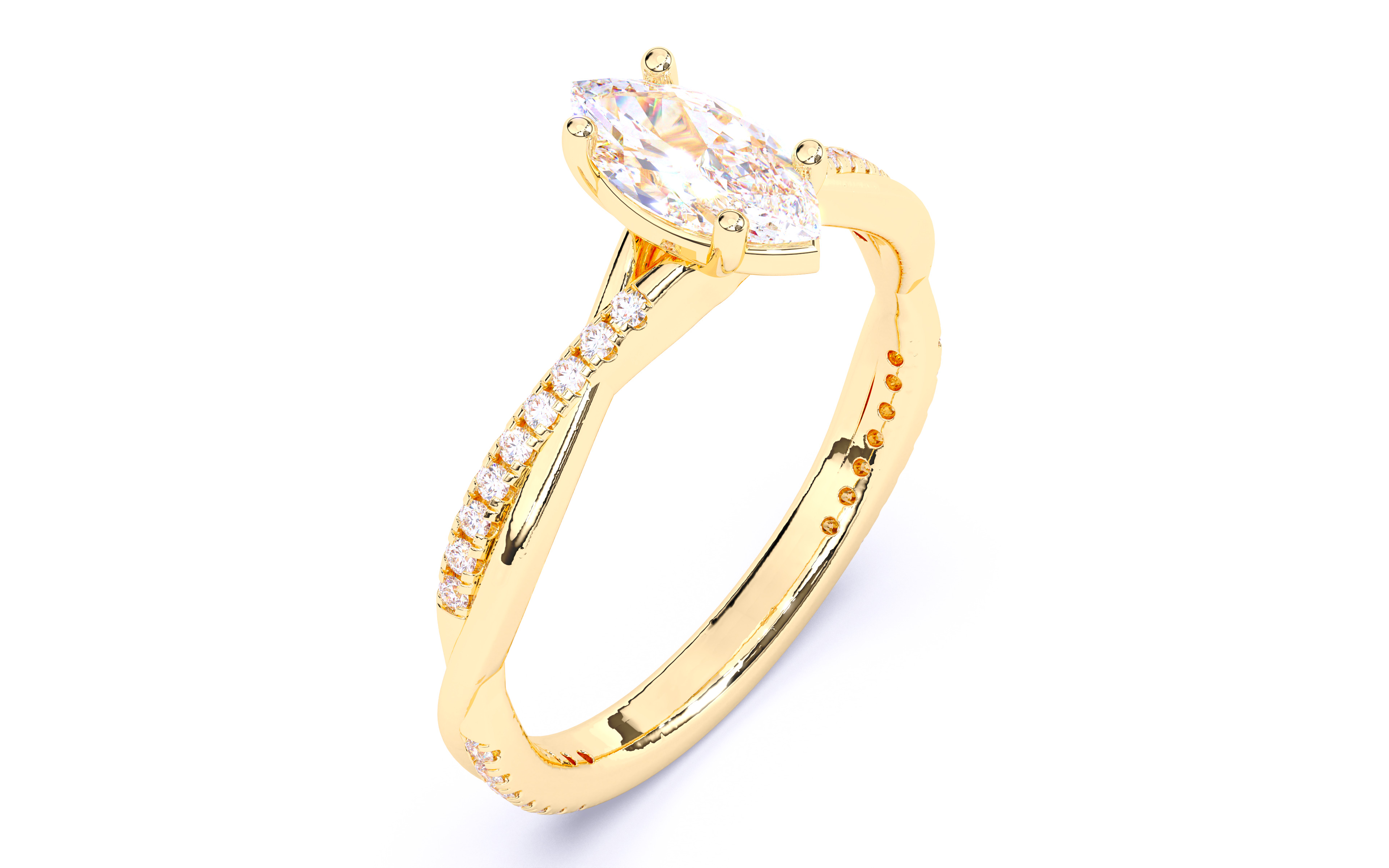 Solitaire Engagement ring 3dm stl renders details 3D print model_12