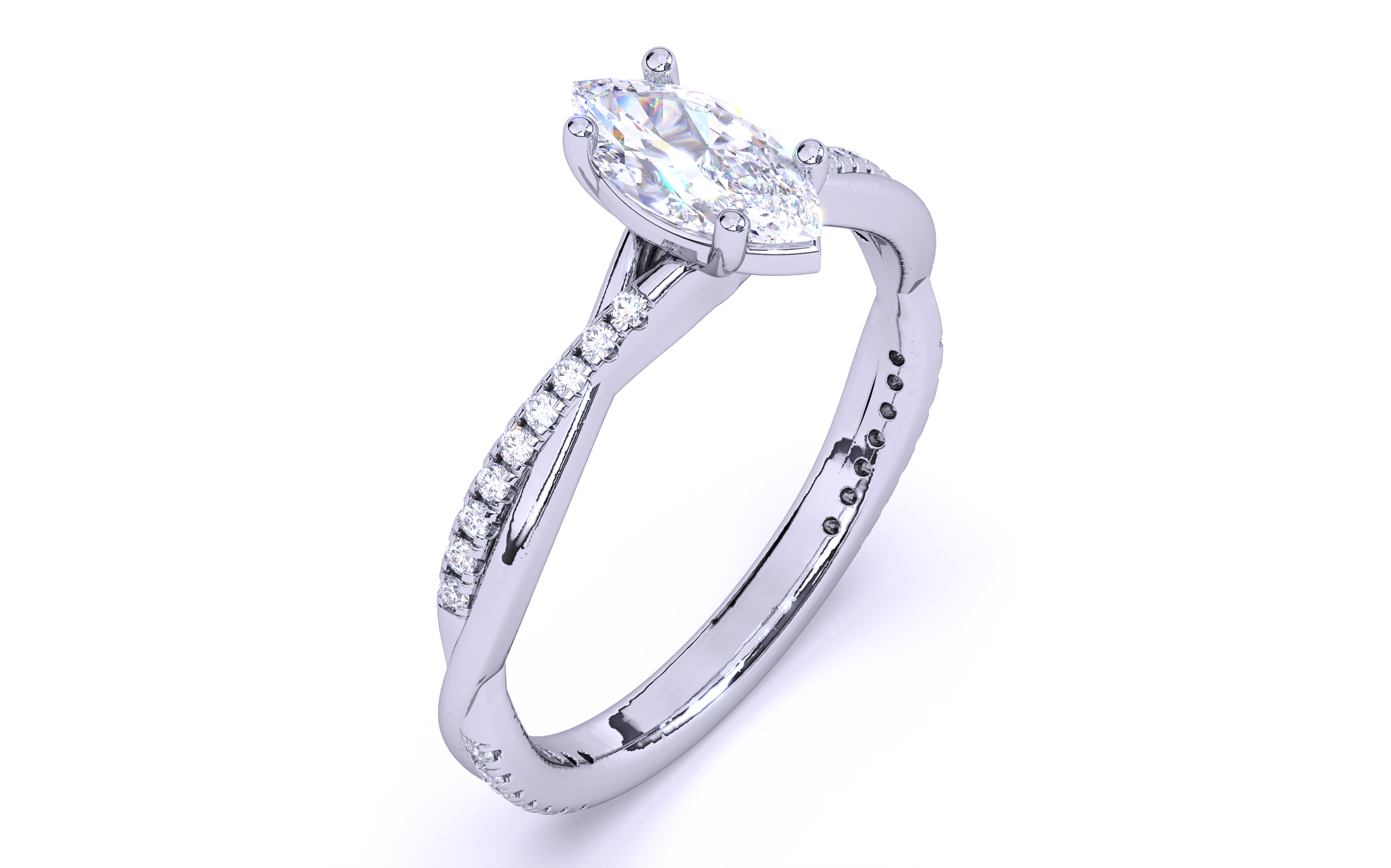Solitaire Engagement ring 3dm stl renders details 3D print model_19