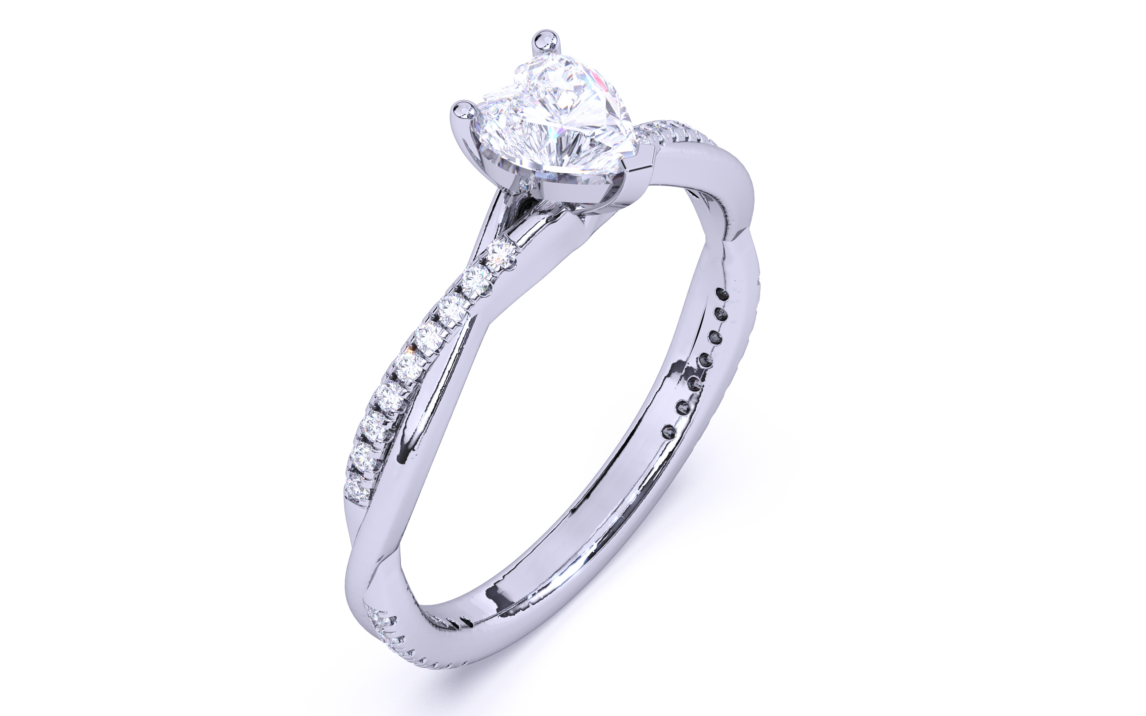 Solitaire Engagement ring 3dm stl renders details  3D print model_18