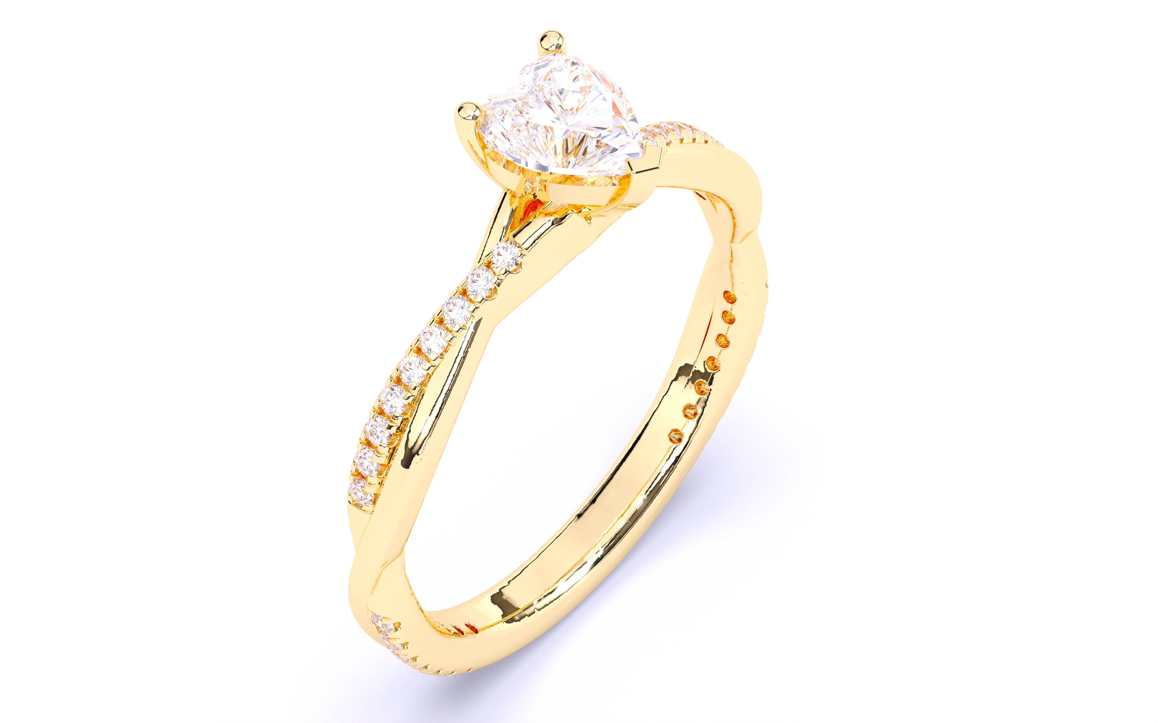 Solitaire Engagement ring 3dm stl renders details  3D print model_2