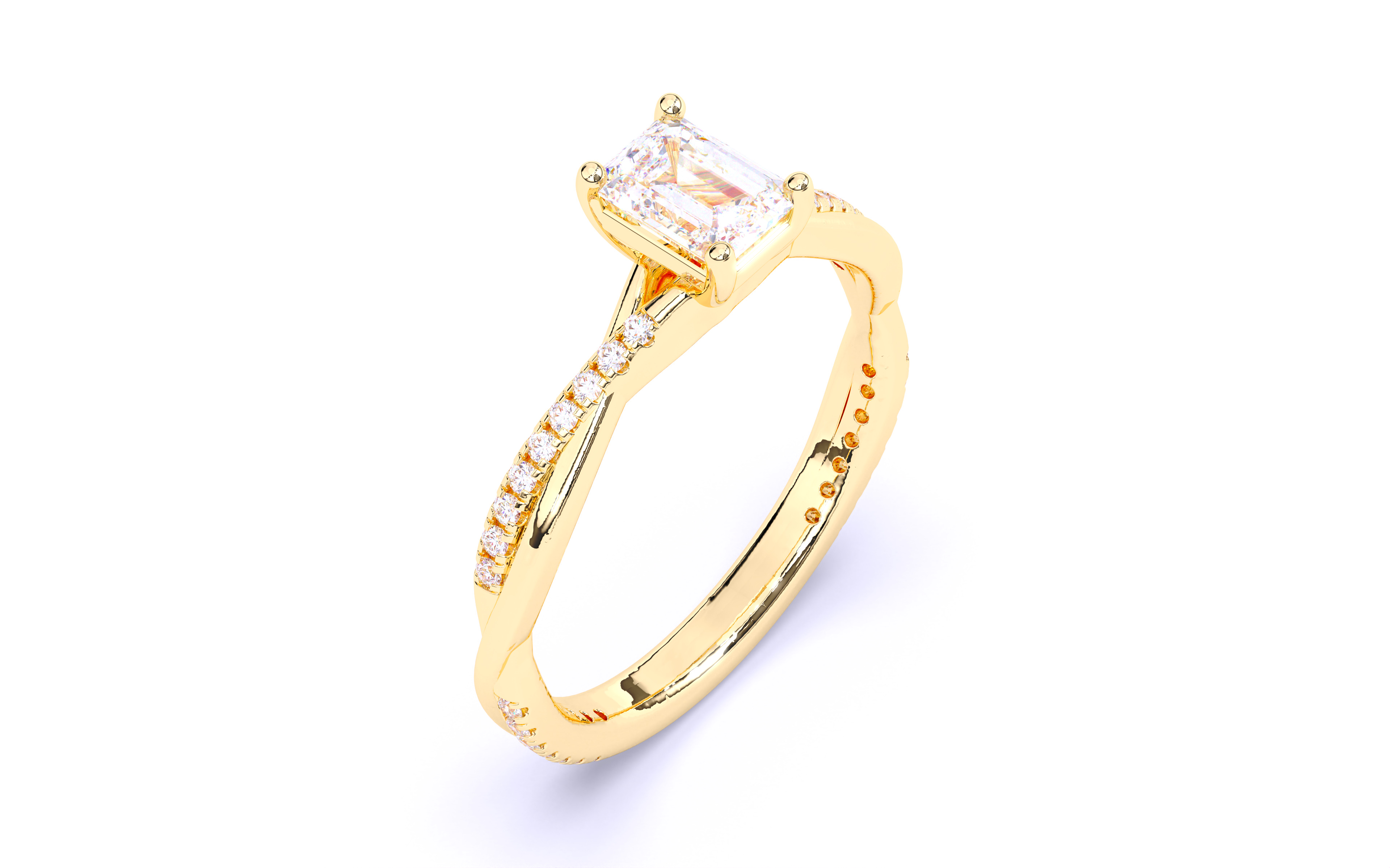 Solitaire Engagement ring 3dm stl renders details 3D print model_2