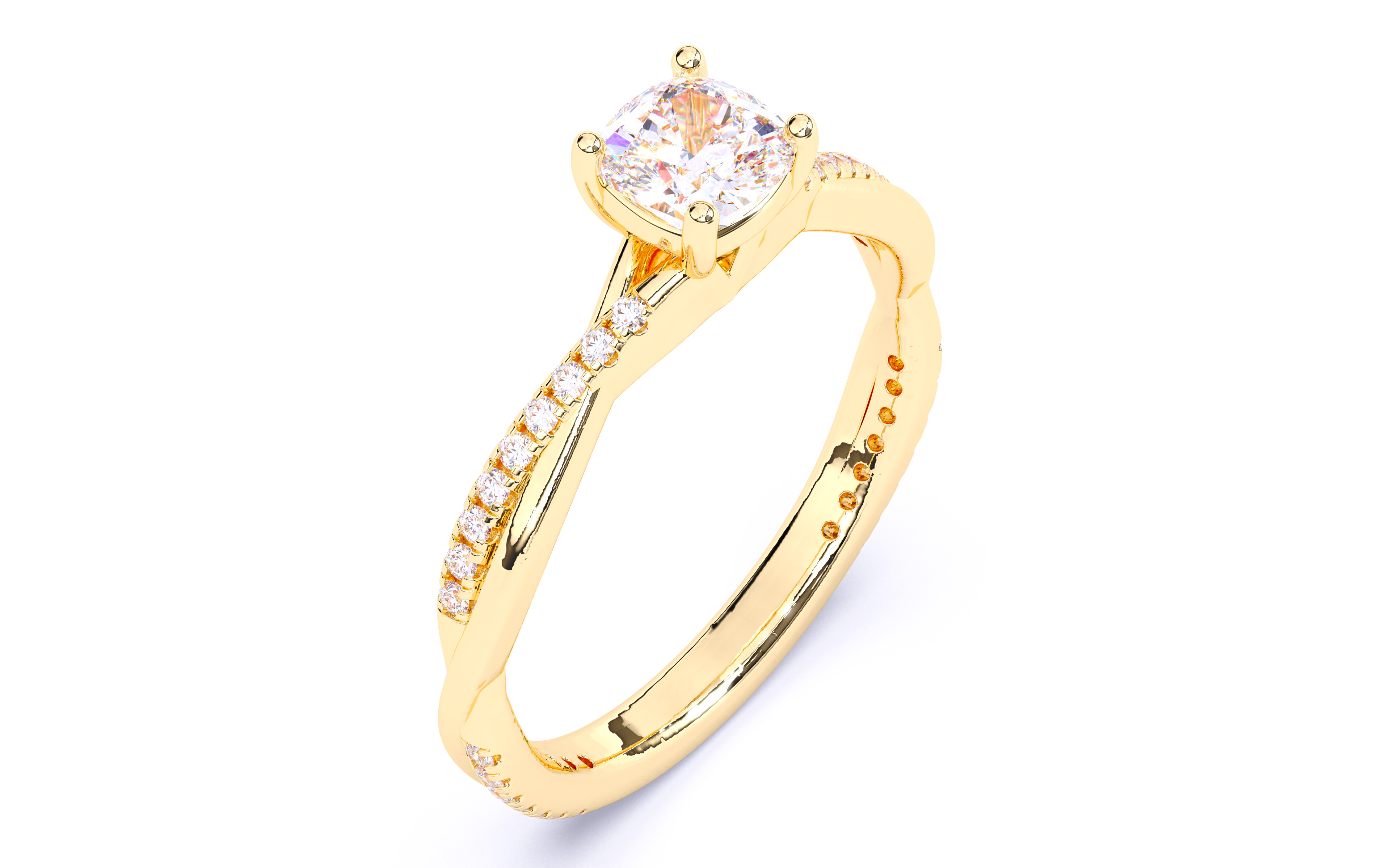 Solitaire Engagement ring 3dm stl renders details  3D print model_12