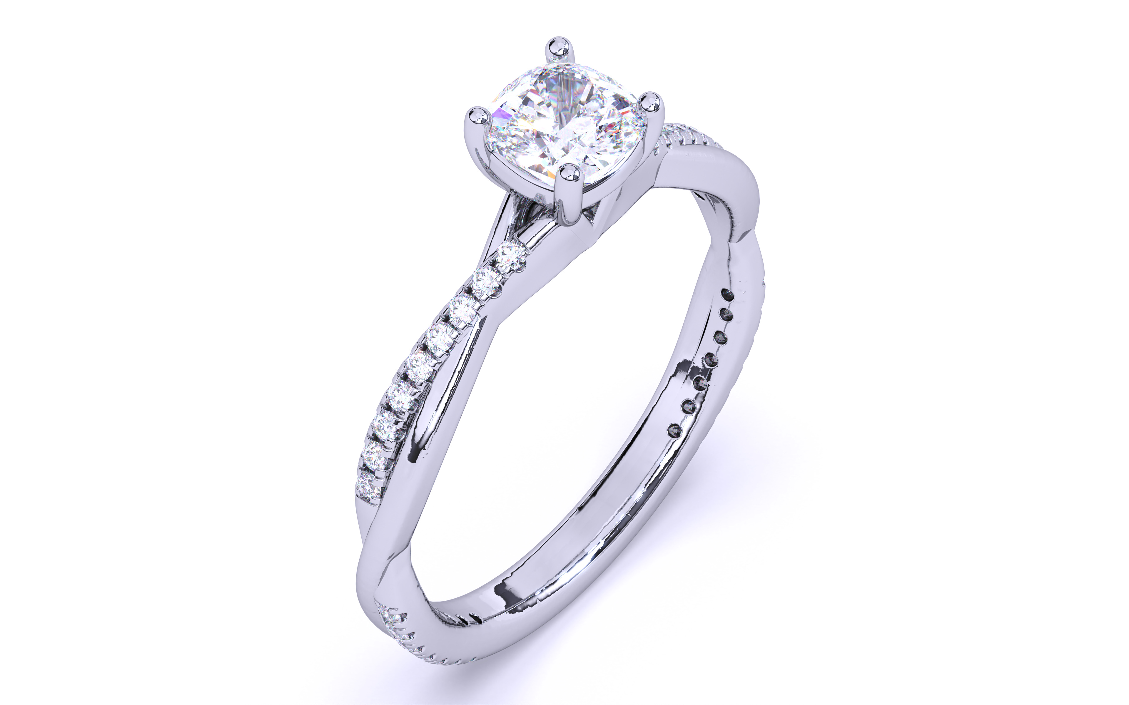 Solitaire Engagement ring 3dm stl renders details  3D print model_19