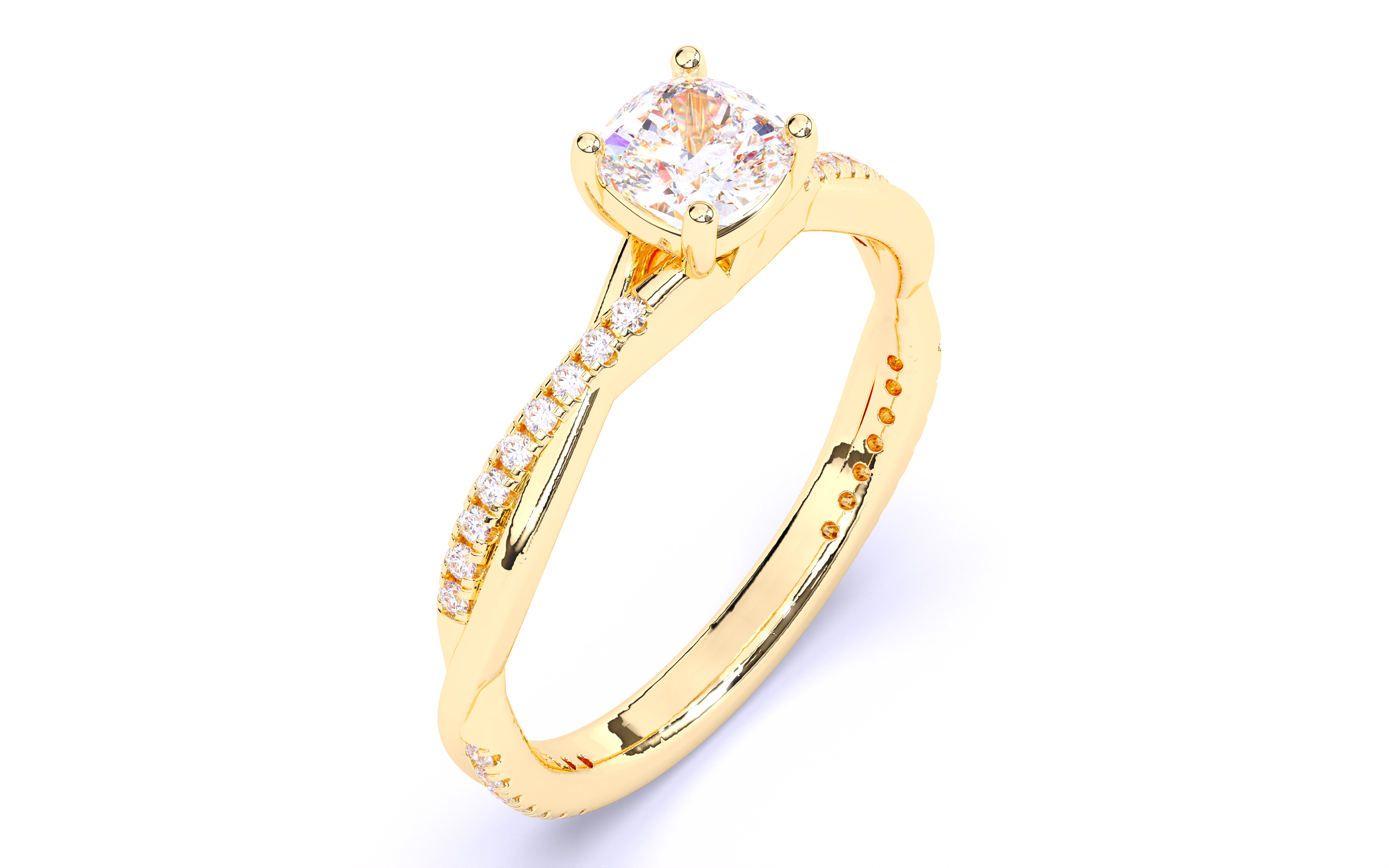 Solitaire Engagement ring 3dm stl renders details  3D print model_2