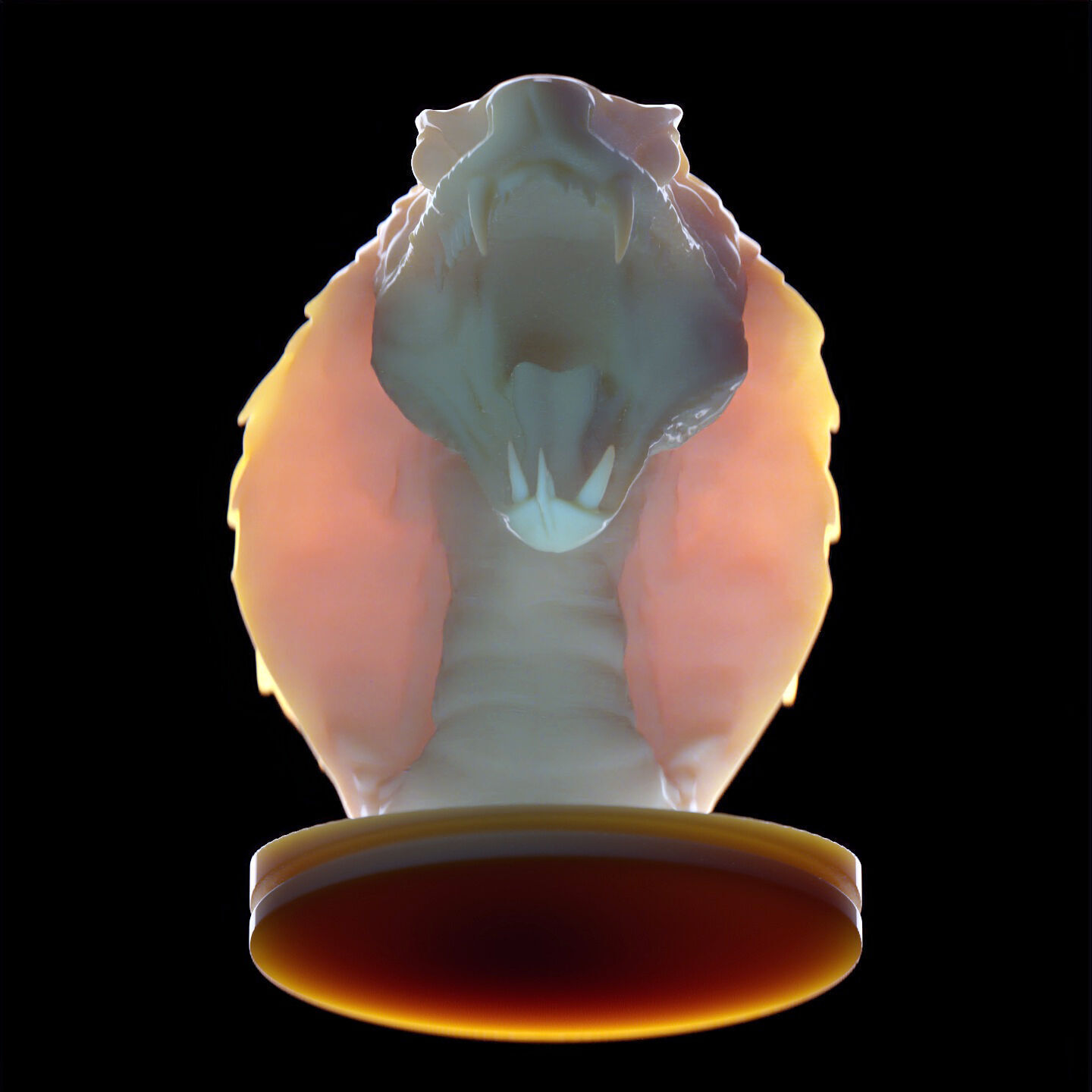 Venomous Serpent Bust  Snake Creature Model 3D print model_17