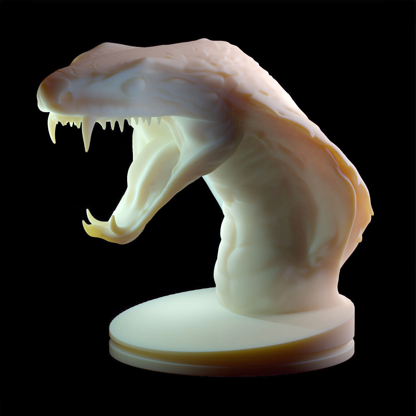 Venomous Serpent Bust  Snake Creature Model 3D print model_10
