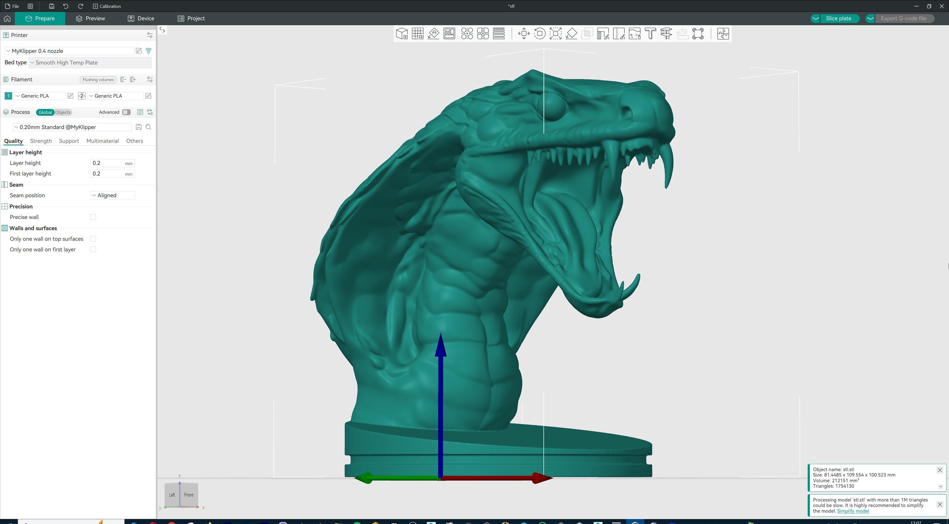 Venomous Serpent Bust  Snake Creature Model 3D print model_21
