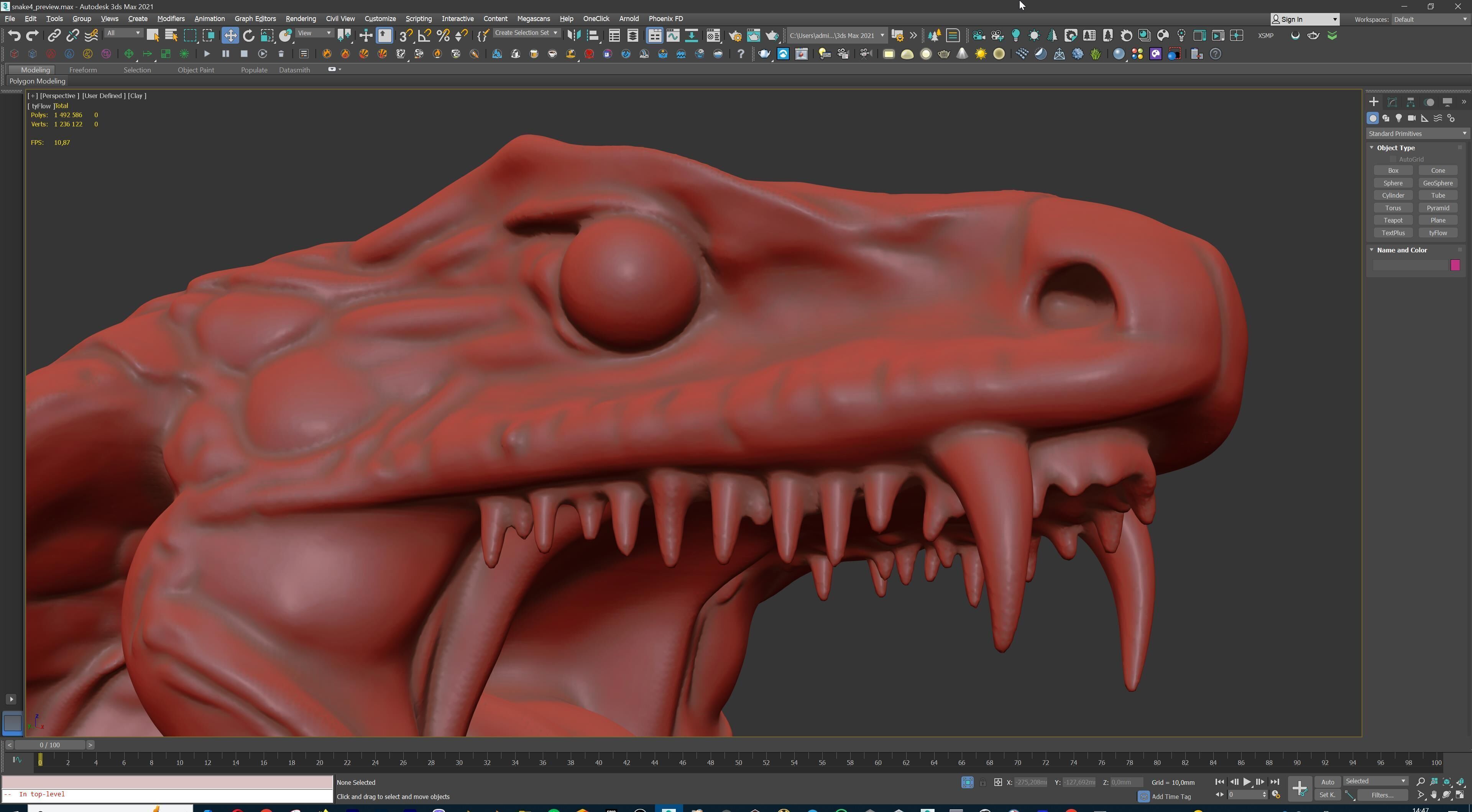 Venomous Serpent Bust  Snake Creature Model 3D print model_36