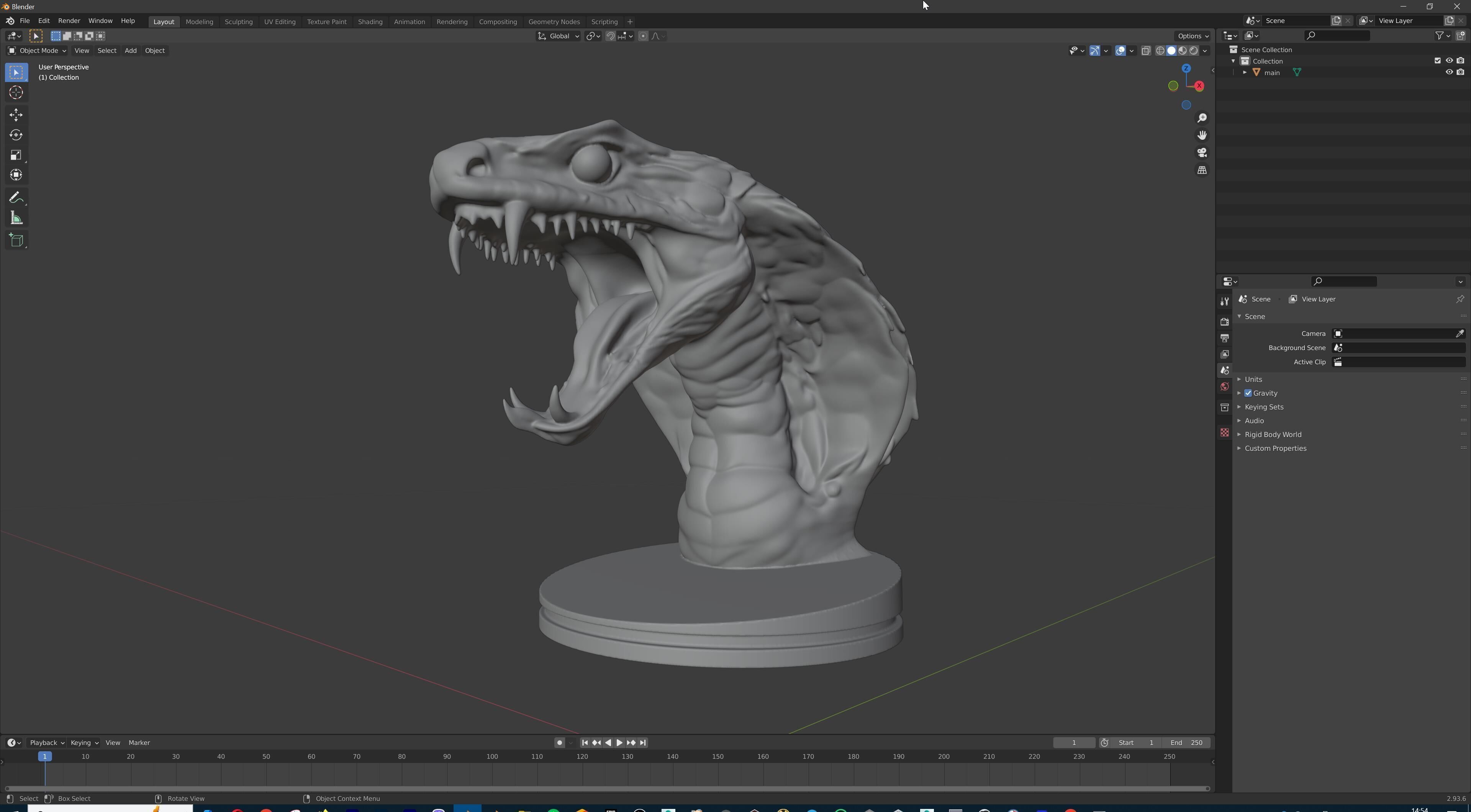 Venomous Serpent Bust  Snake Creature Model 3D print model_40
