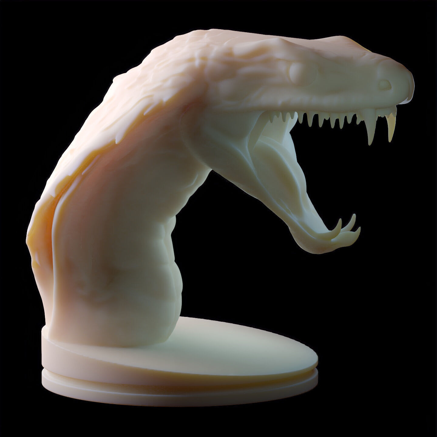 Venomous Serpent Bust  Snake Creature Model 3D print model_2