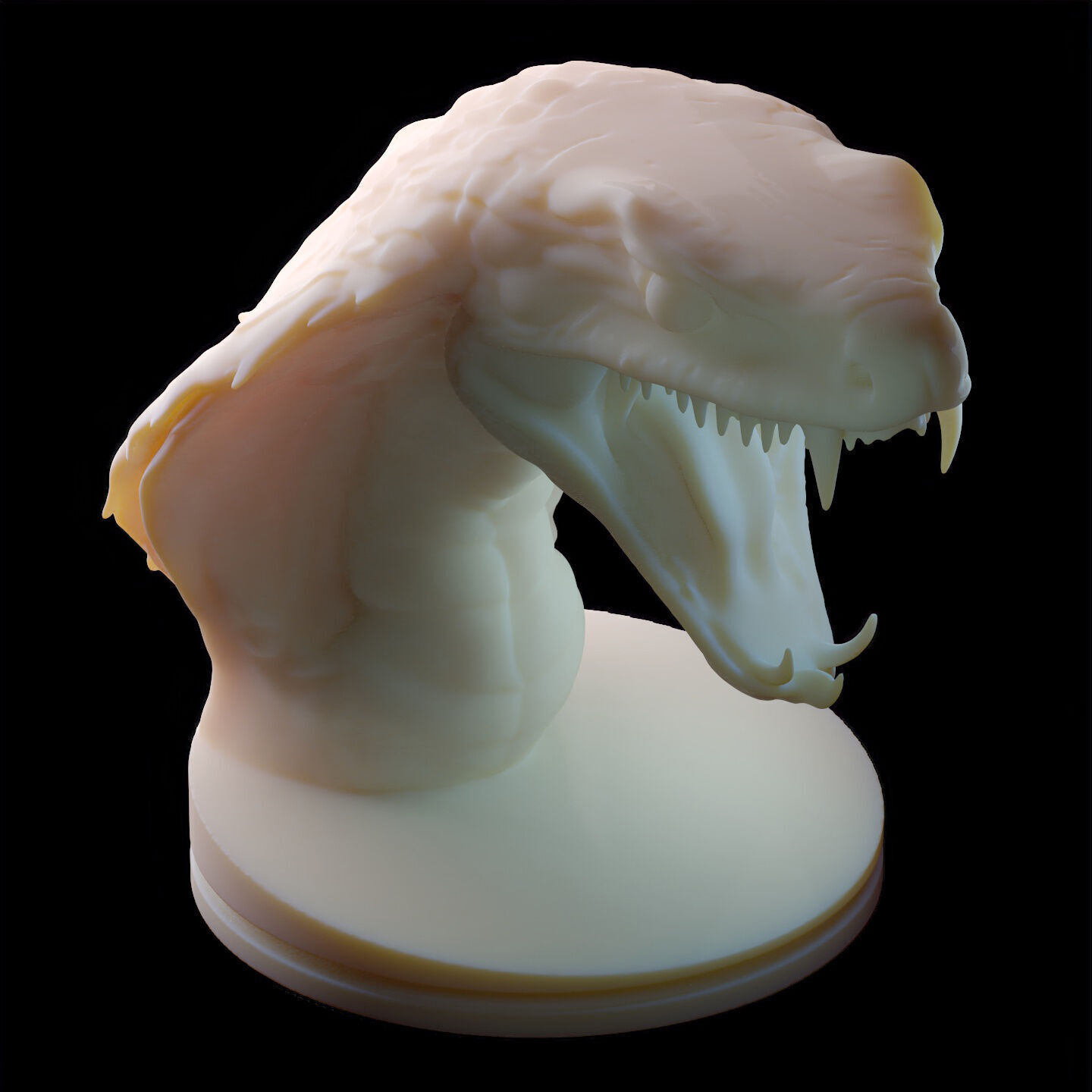 Venomous Serpent Bust  Snake Creature Model 3D print model_4