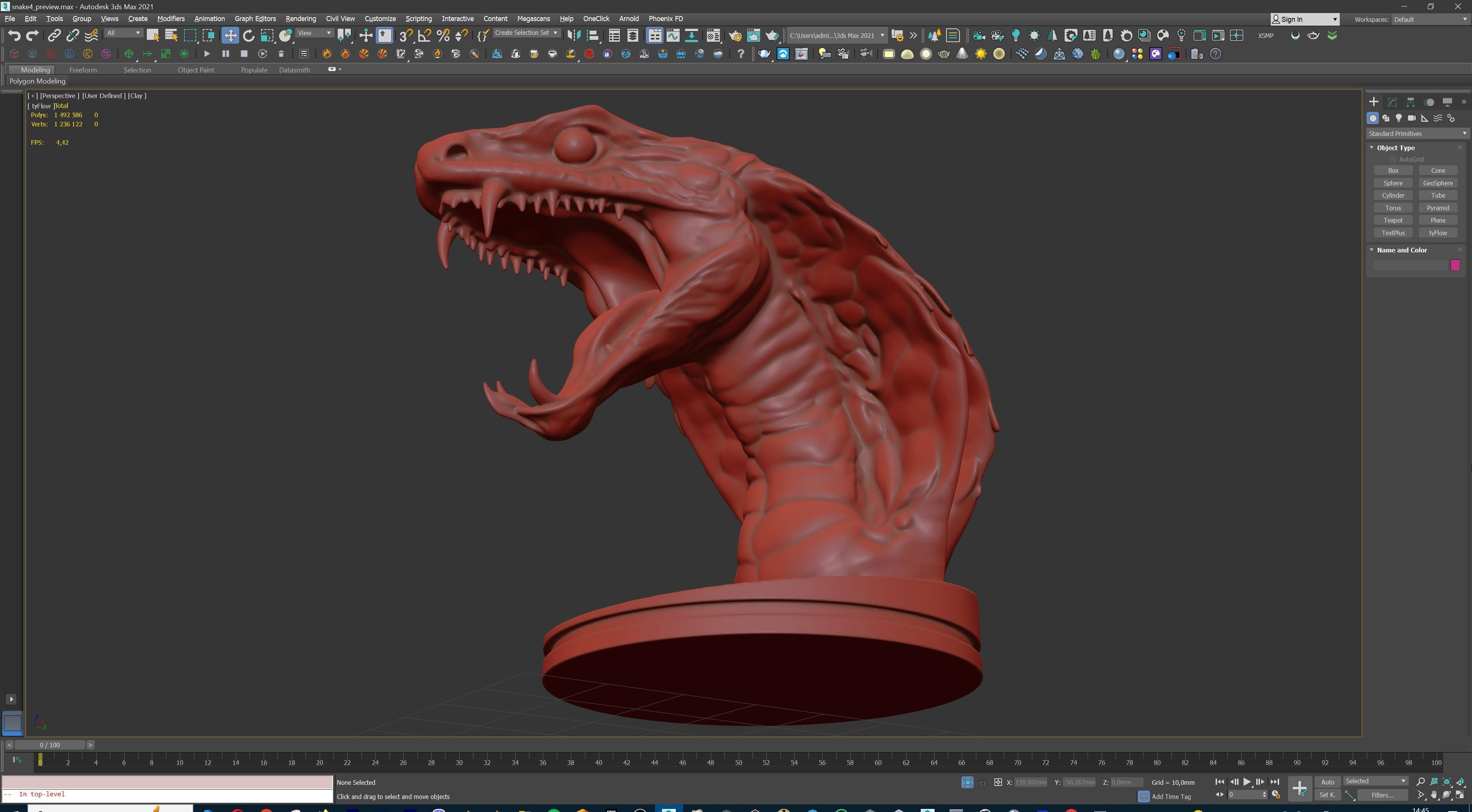 Venomous Serpent Bust  Snake Creature Model 3D print model_29