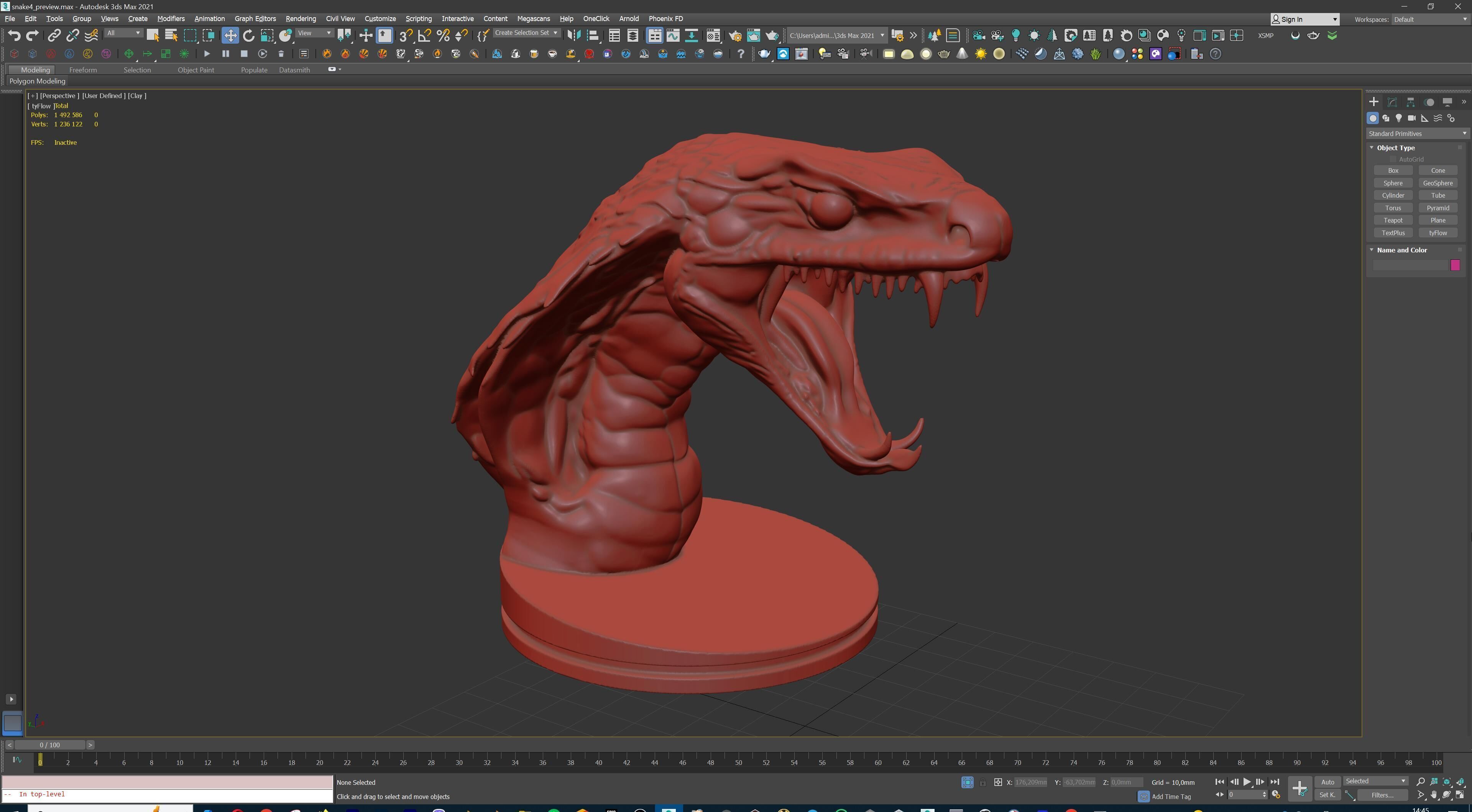 Venomous Serpent Bust  Snake Creature Model 3D print model_26