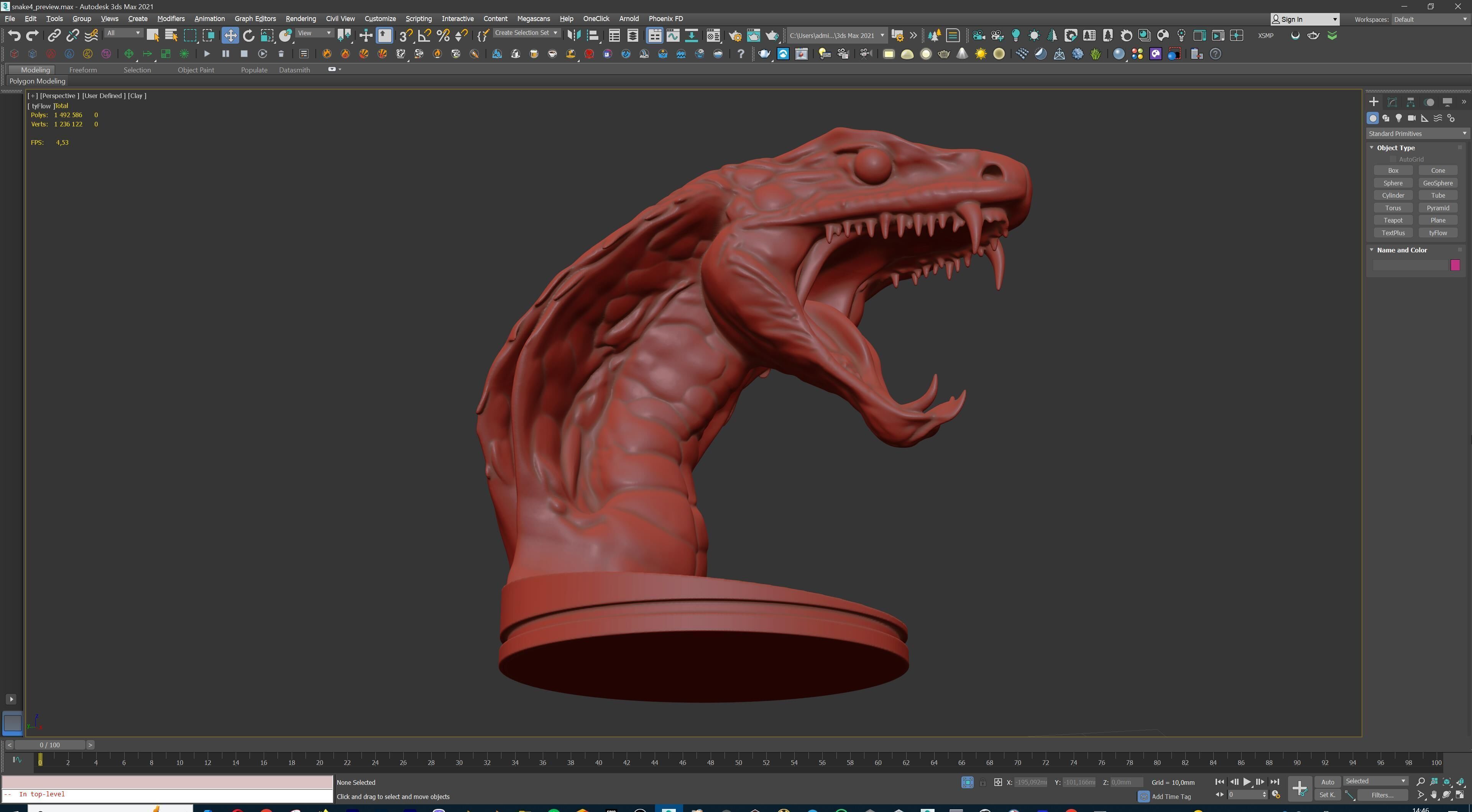 Venomous Serpent Bust  Snake Creature Model 3D print model_30