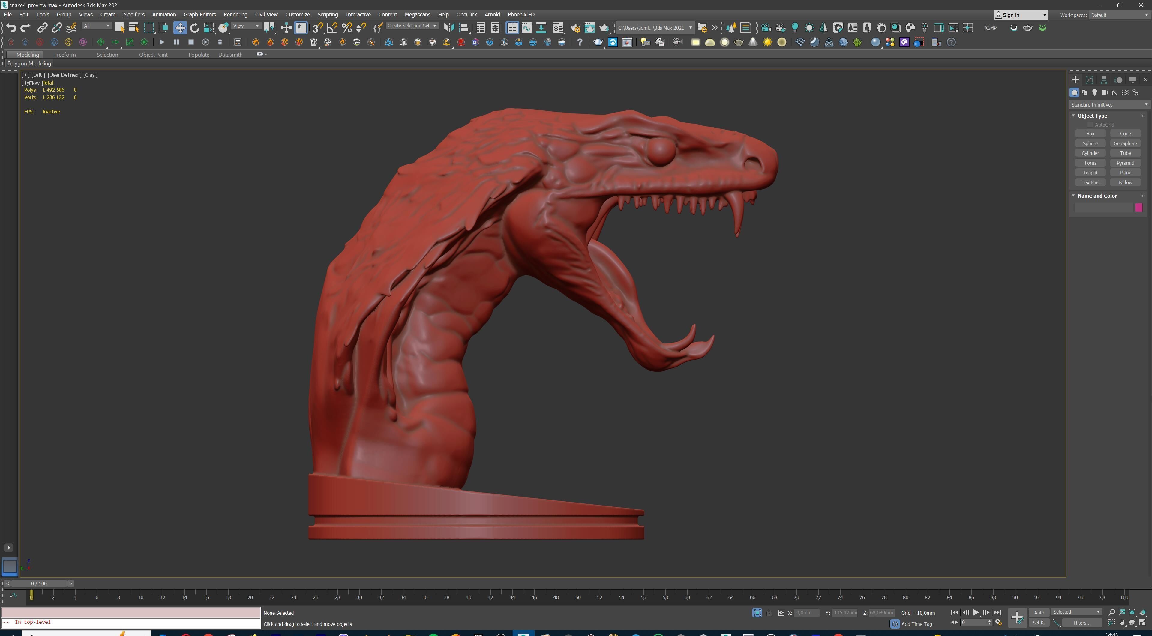 Venomous Serpent Bust  Snake Creature Model 3D print model_32