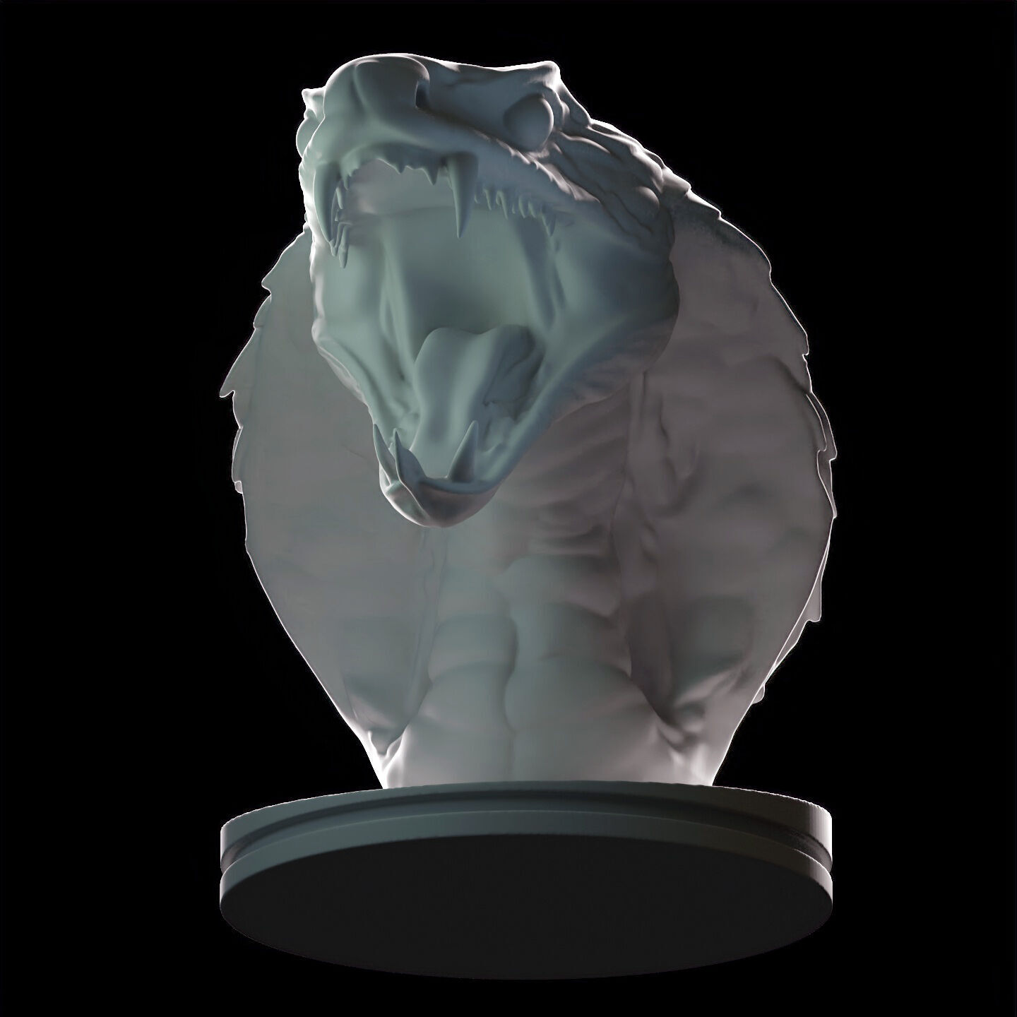 Venomous Serpent Bust  Snake Creature Model 3D print model_16