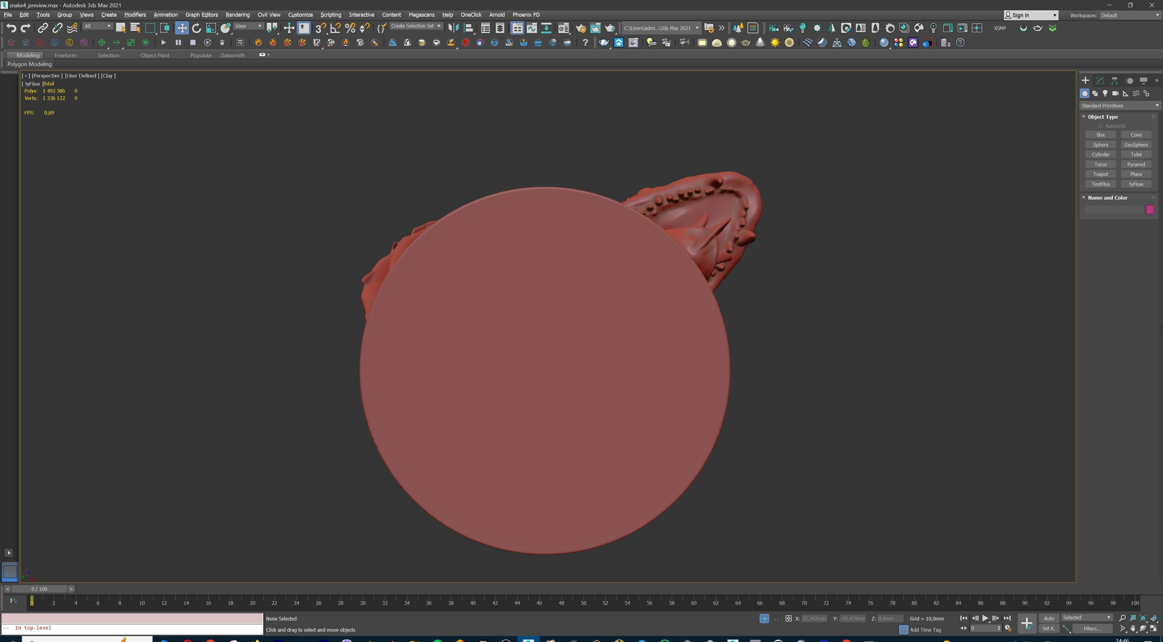 Venomous Serpent Bust  Snake Creature Model 3D print model_31