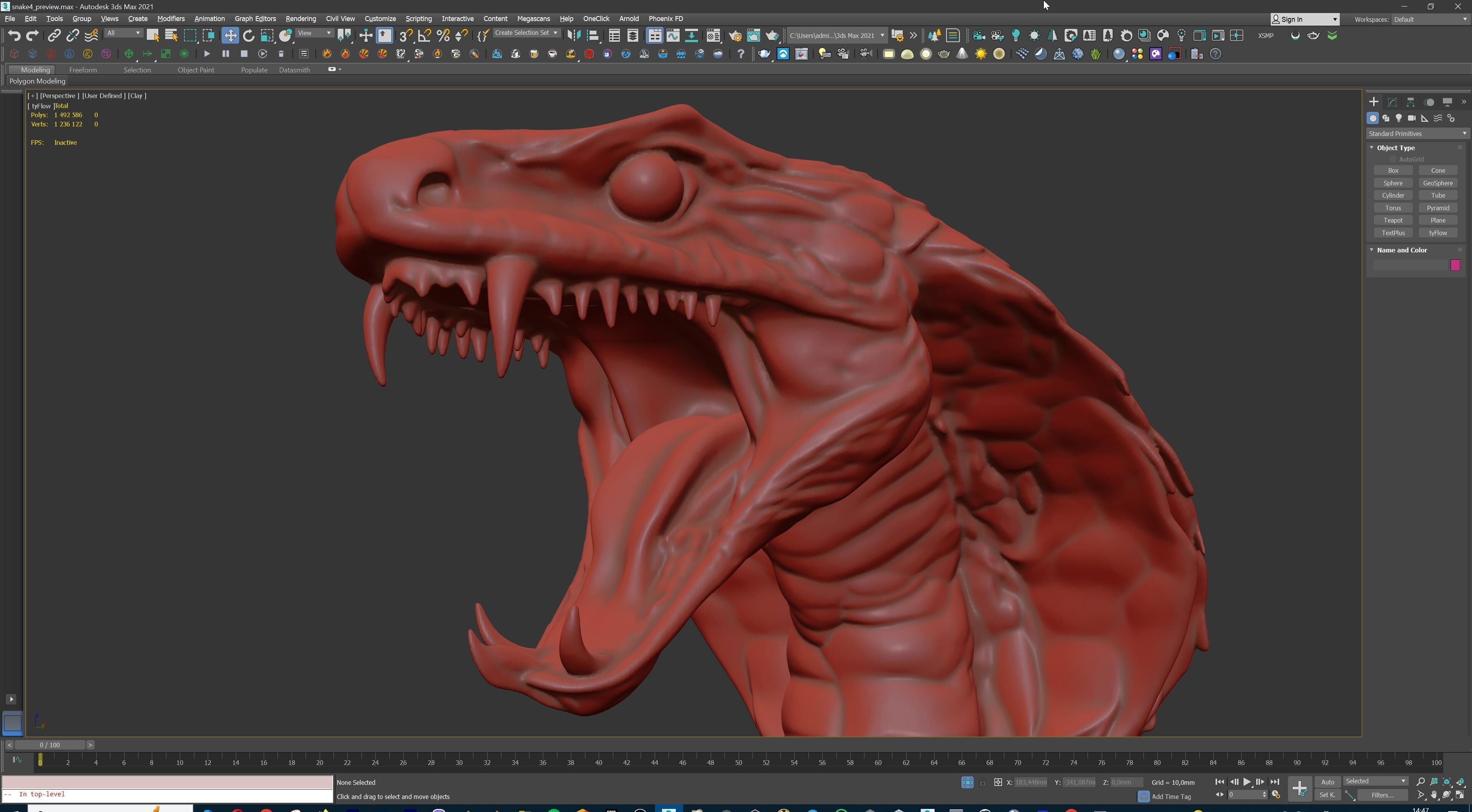 Venomous Serpent Bust  Snake Creature Model 3D print model_35