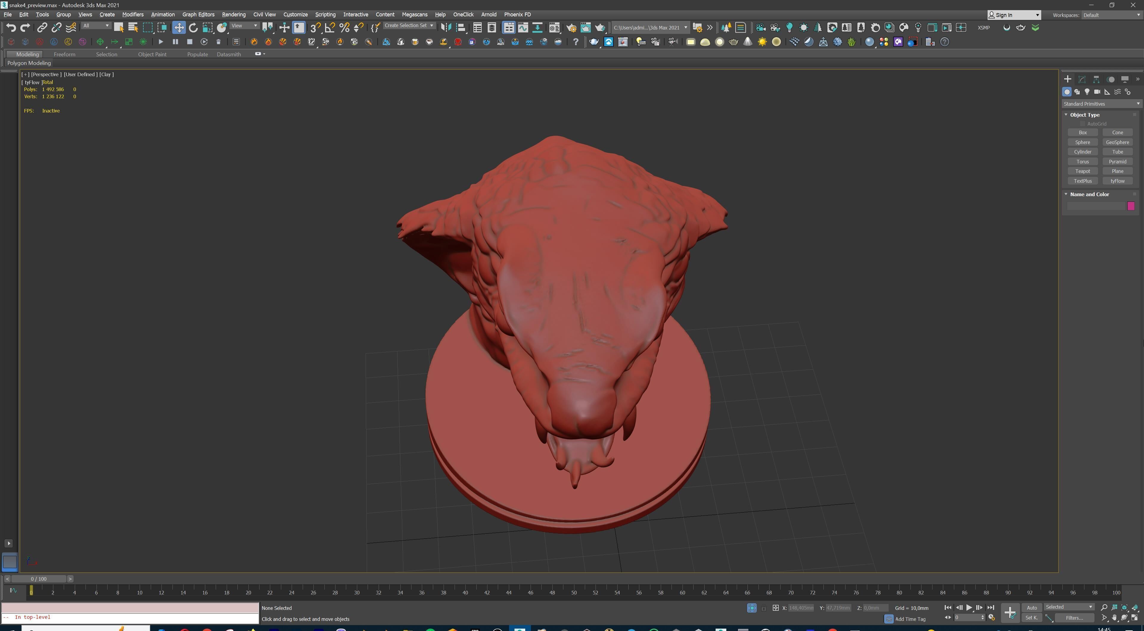 Venomous Serpent Bust  Snake Creature Model 3D print model_28