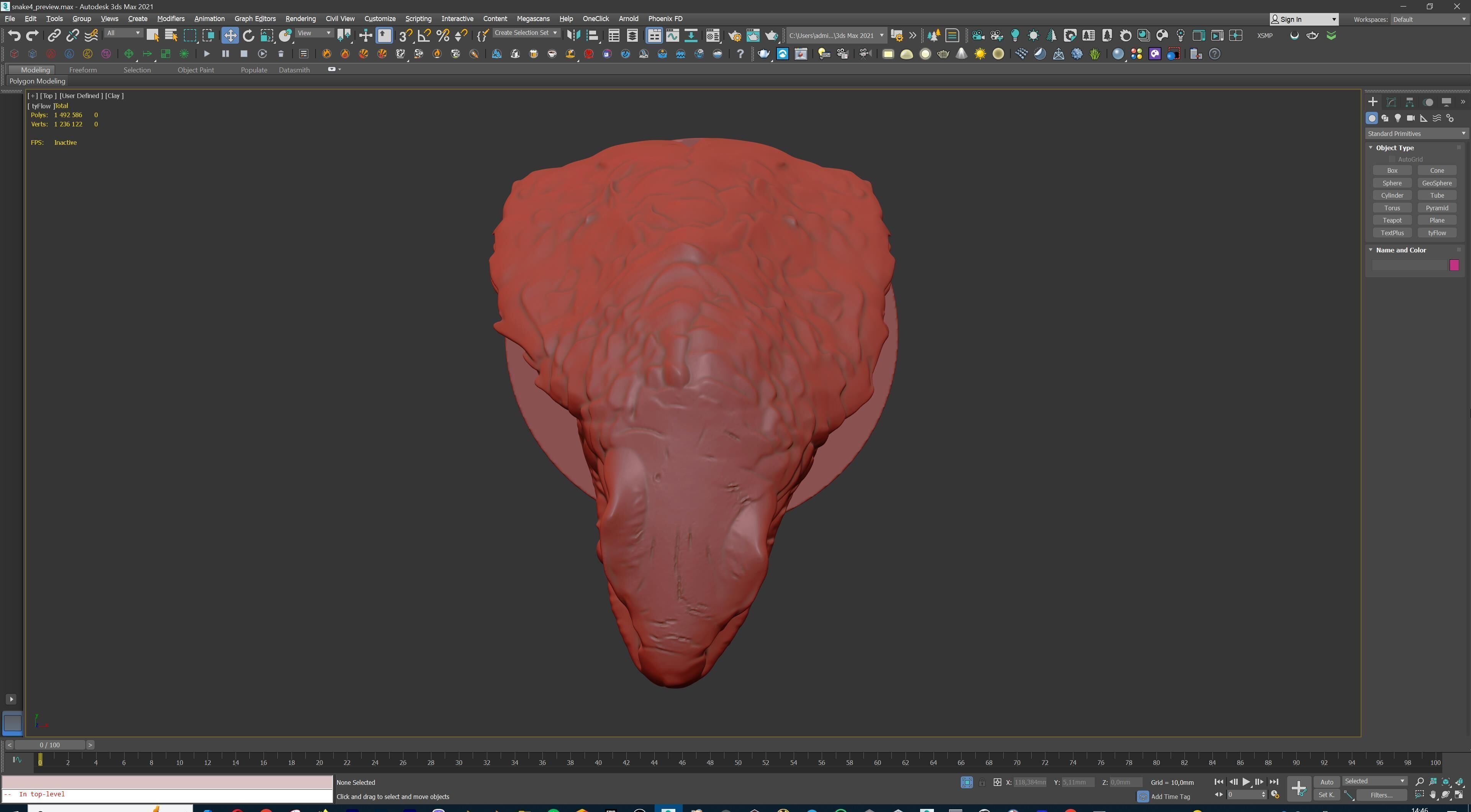 Venomous Serpent Bust  Snake Creature Model 3D print model_34