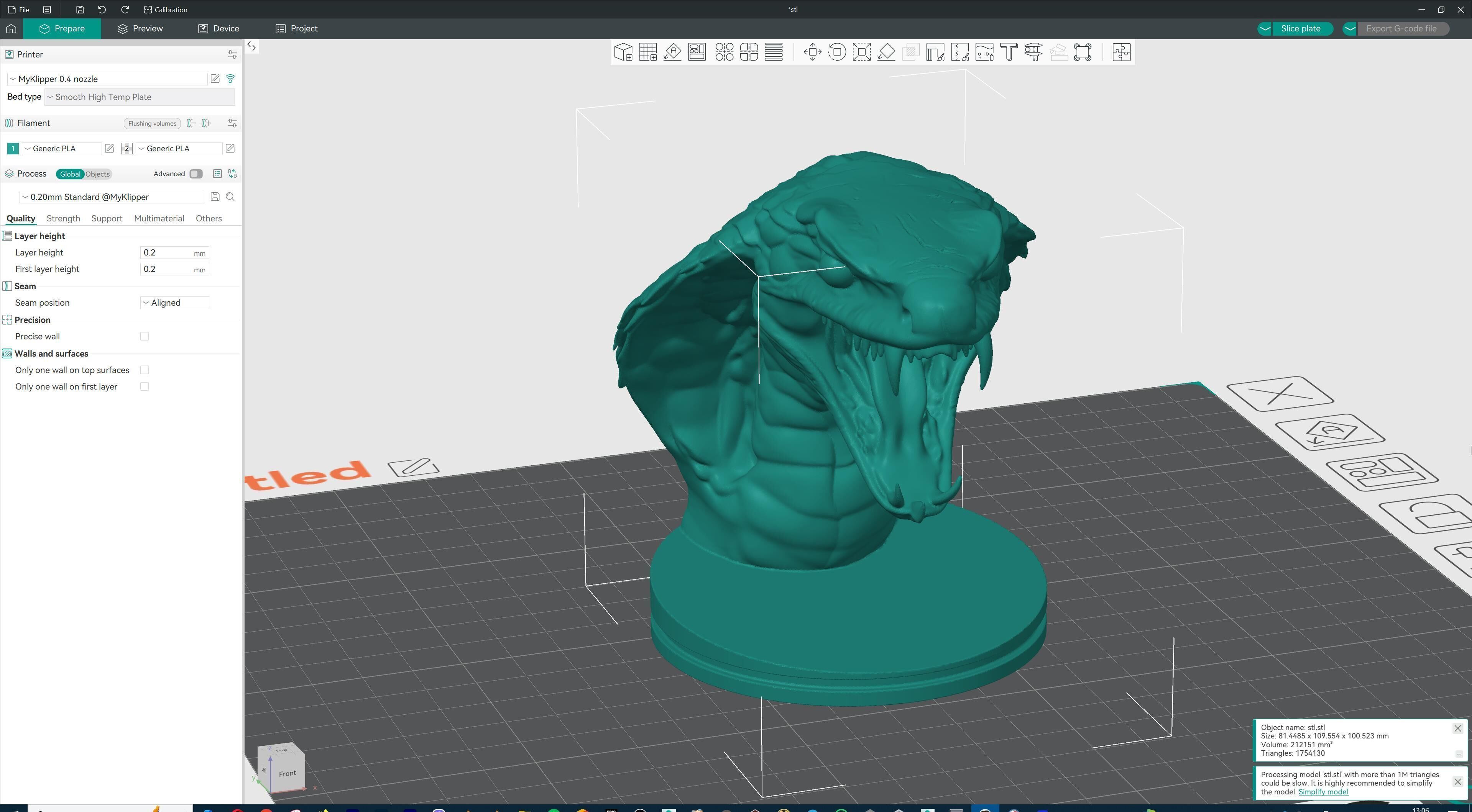 Venomous Serpent Bust  Snake Creature Model 3D print model_18