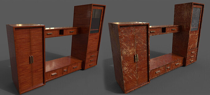 Pack 2 Sets Modern Furniture 3D Model Low-poly 3D model