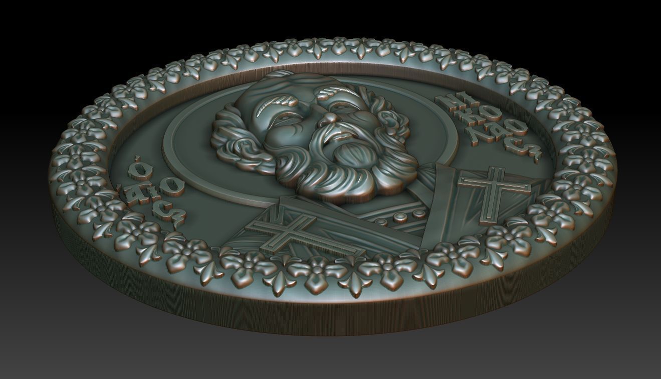 Saint Nicholas Pendant 3D print model_3