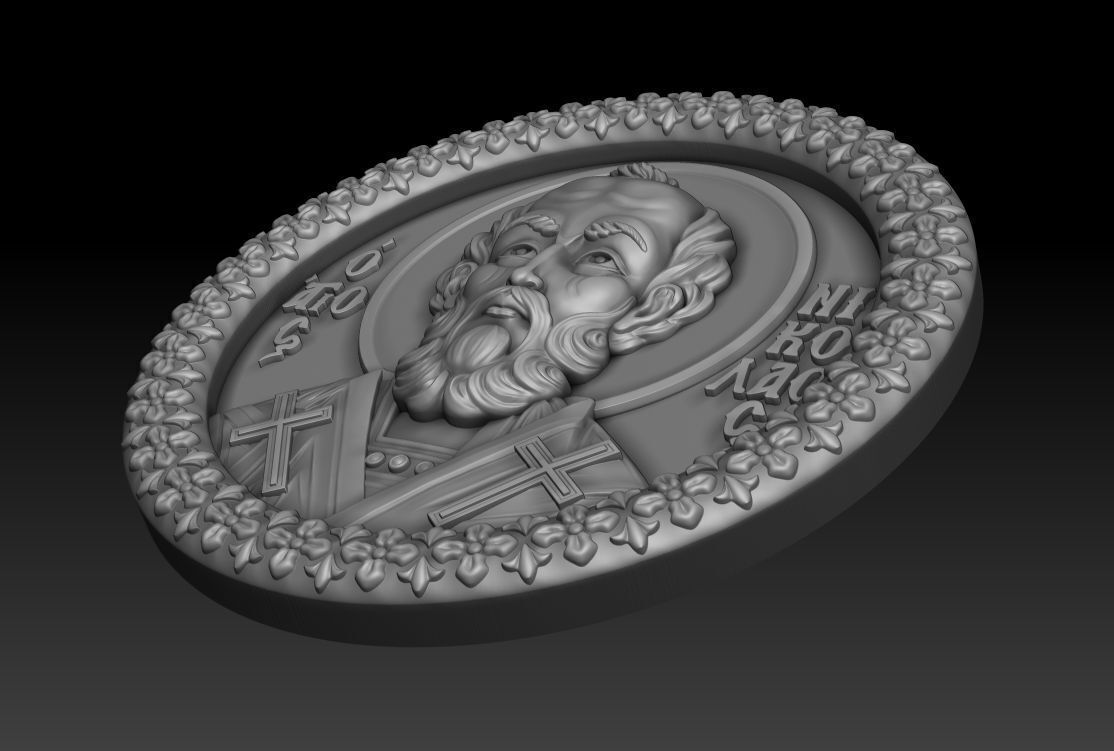 Saint Nicholas Pendant 3D print model_12