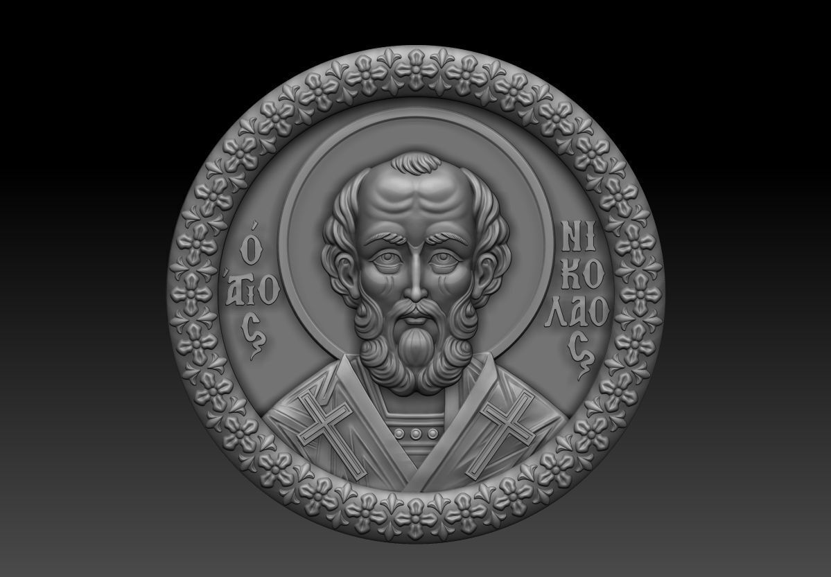 Saint Nicholas Pendant 3D print model_2