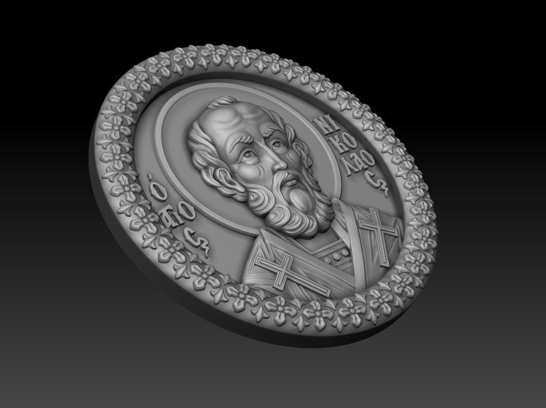 Saint Nicholas Pendant 3D print model_11