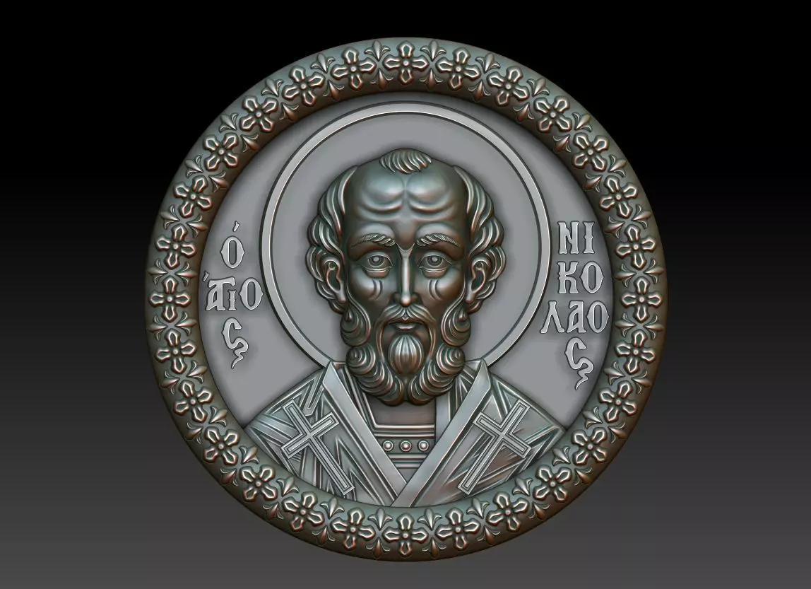 Saint Nicholas Pendant 3D print model_0