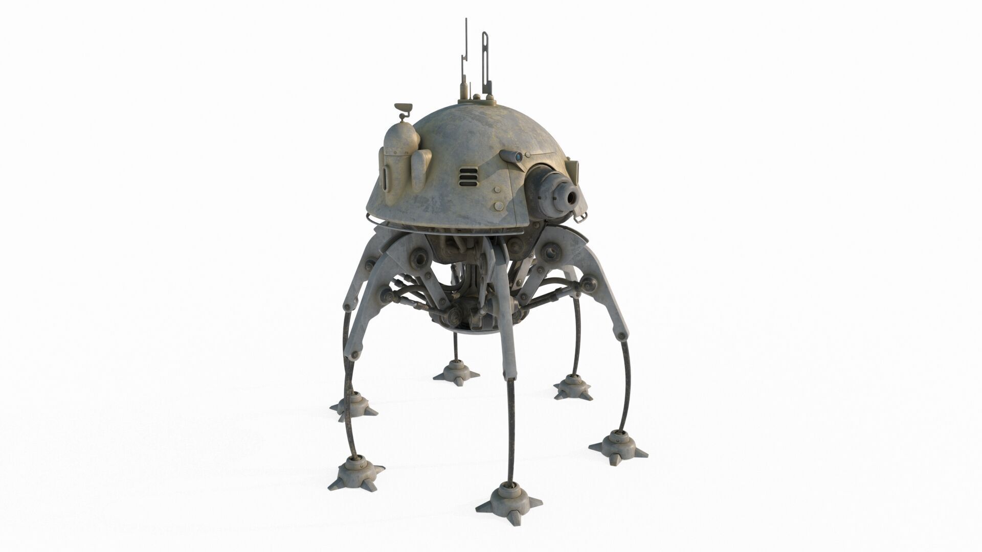 Future sci-fi jellyfish robot 3D model_3