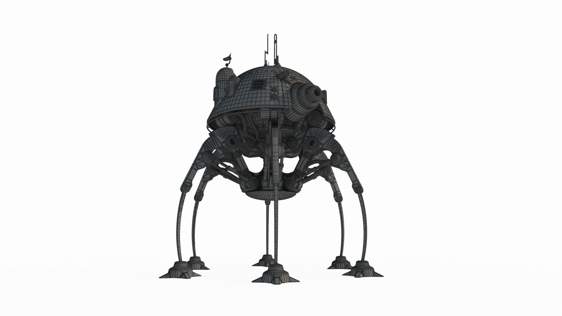 Future sci-fi jellyfish robot 3D model_8
