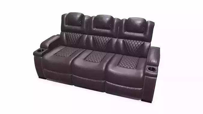 Brown Leather Sofa Low-poly PBR