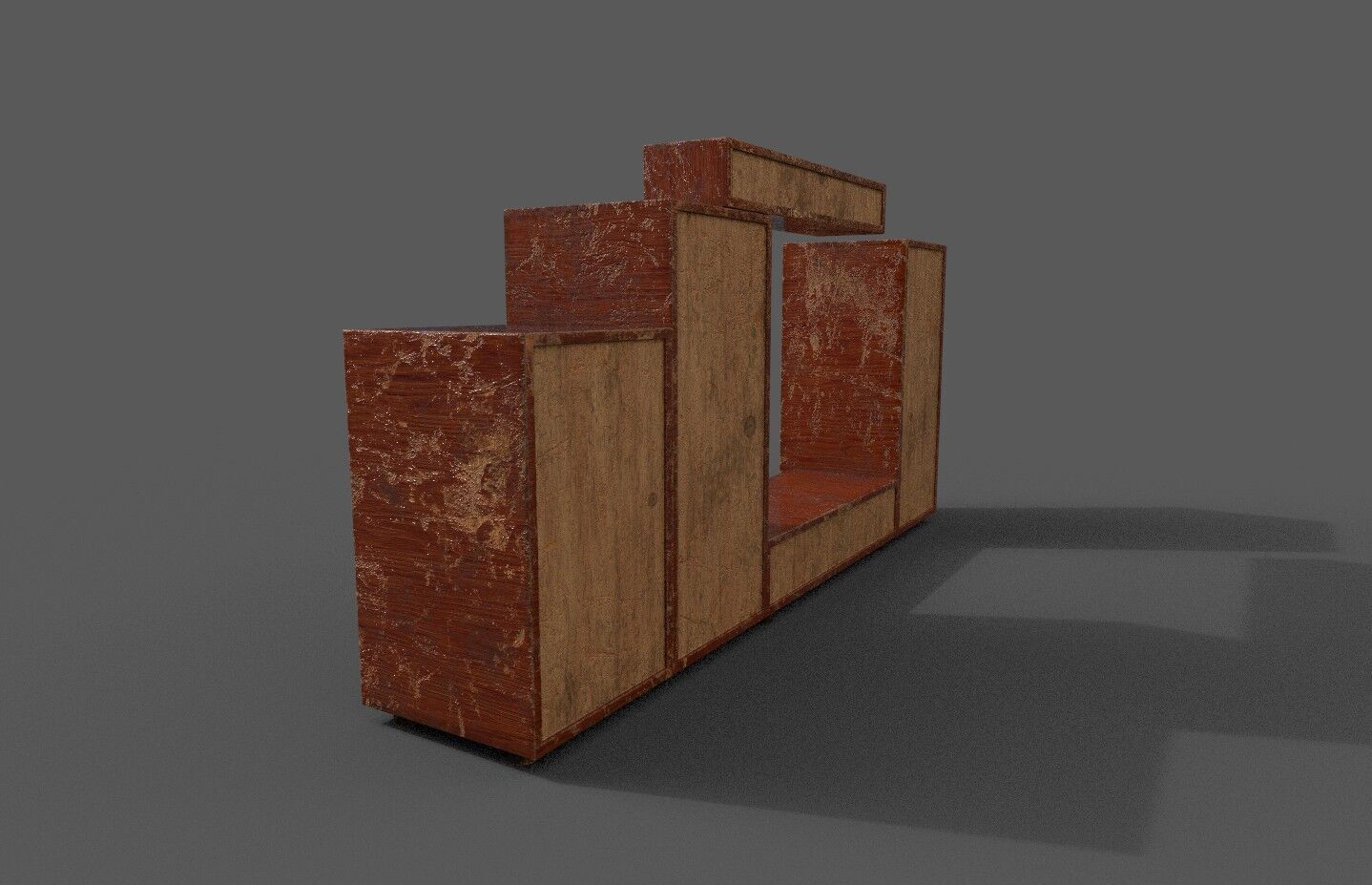 Set Old Modern Furniture 3D Model Terror Low-poly 3D model_20