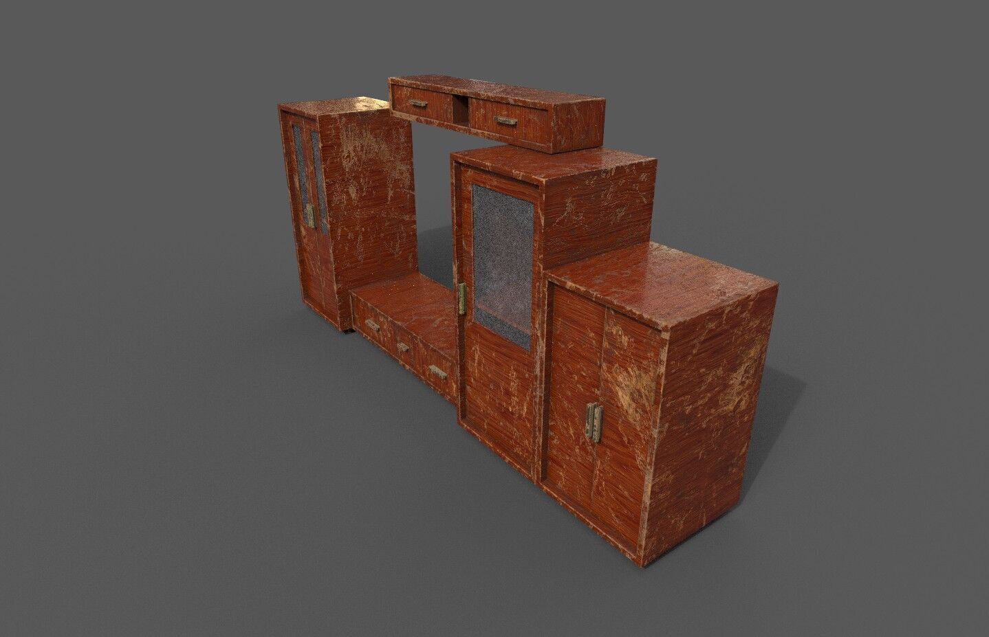 Set Old Modern Furniture 3D Model Terror Low-poly 3D model_15