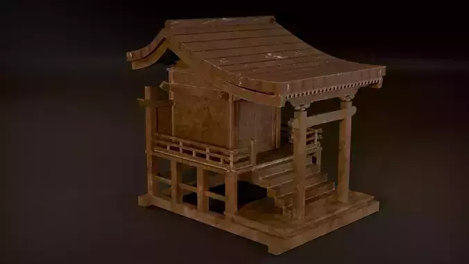 Japonese Small Temple Low-poly 3D model