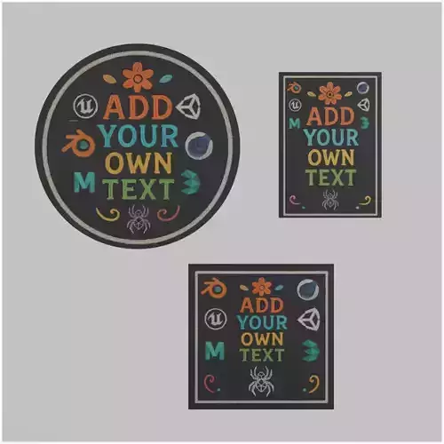 Customizable Wall-Mounted Unframed Blackboard - Classic Shapes 3D Model Collection