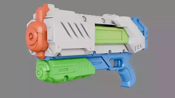 Water Gun one hand 09 Low-poly 3D model